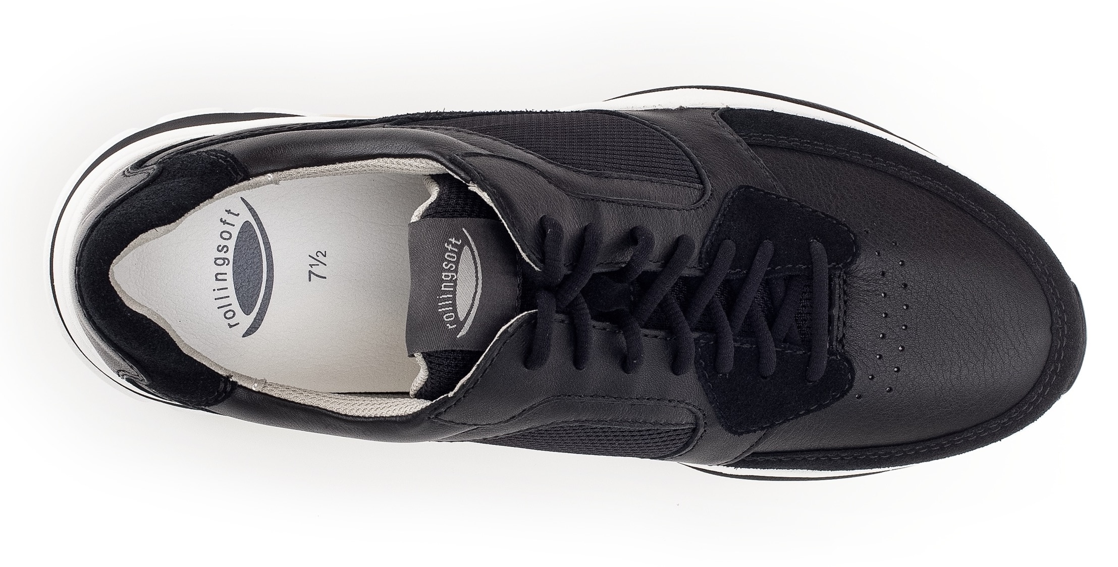 Gabor Rollingsoft Keilsneaker  , Freizeitschuh, Halbschuh, Schnürschuh mit Logo an der Ferse, G-Weite