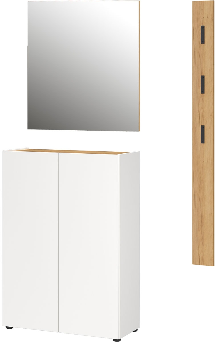 GERMANIA Garderoben-Set »GW-Alviano« 3 Stk. tlg. Weiß/Navarra-Eiche-Nb. Kratzfeste und widerstandsfähige Oberflächenbeschichtung