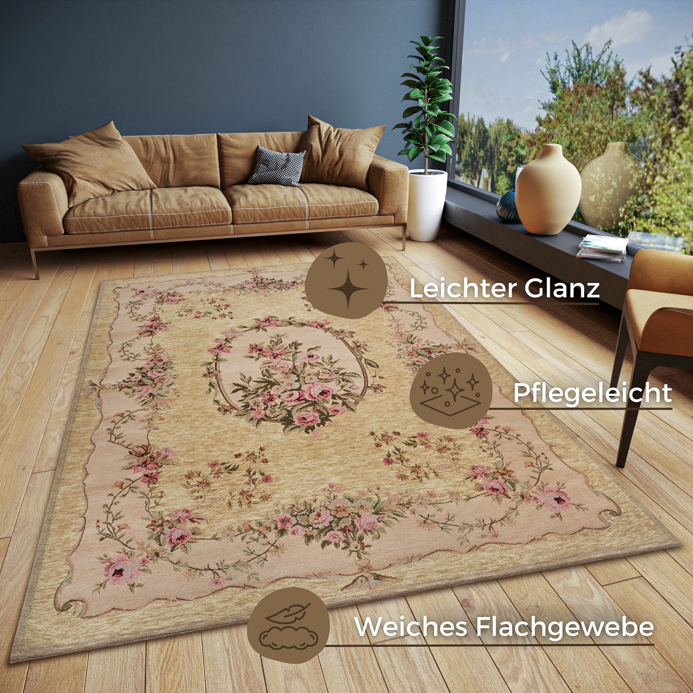 HANSE Home Teppich »Asmaa«, rechteckig, 5 mm Höhe, strapazierfähig, pflegeleicht, robust, Anti-Slip