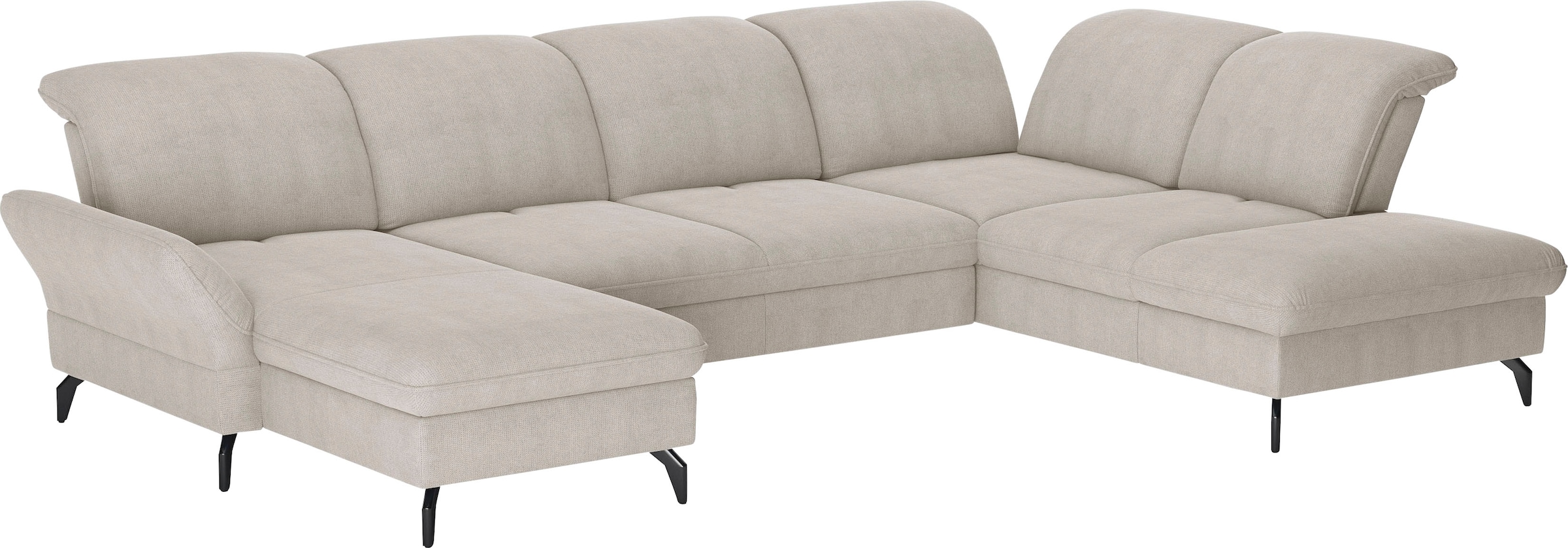 sit&more Wohnlandschaft »Leandro U-Form«, Wahlweise mit Bett-, Kopfteil - und Armlehnfunktion, sowie Bettkasten