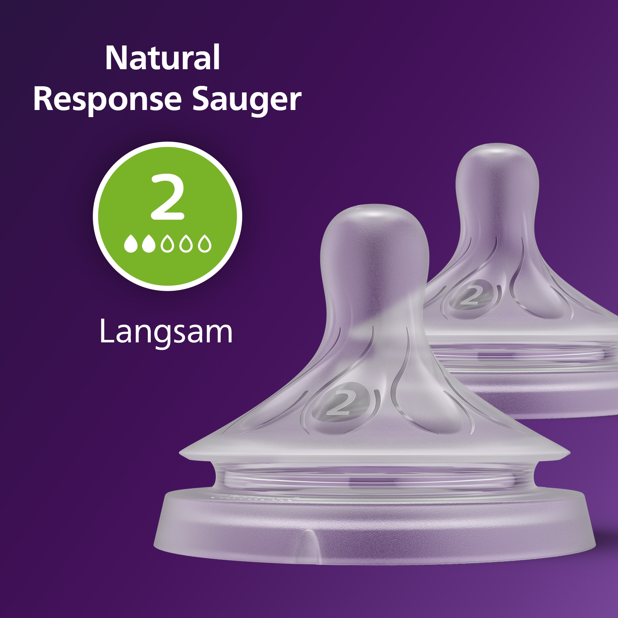 Philips AVENT Flaschensauger »Natural Response SCY962/02«, 2 Stück mit Anti-colic-Ventil, ab 0 Monaten