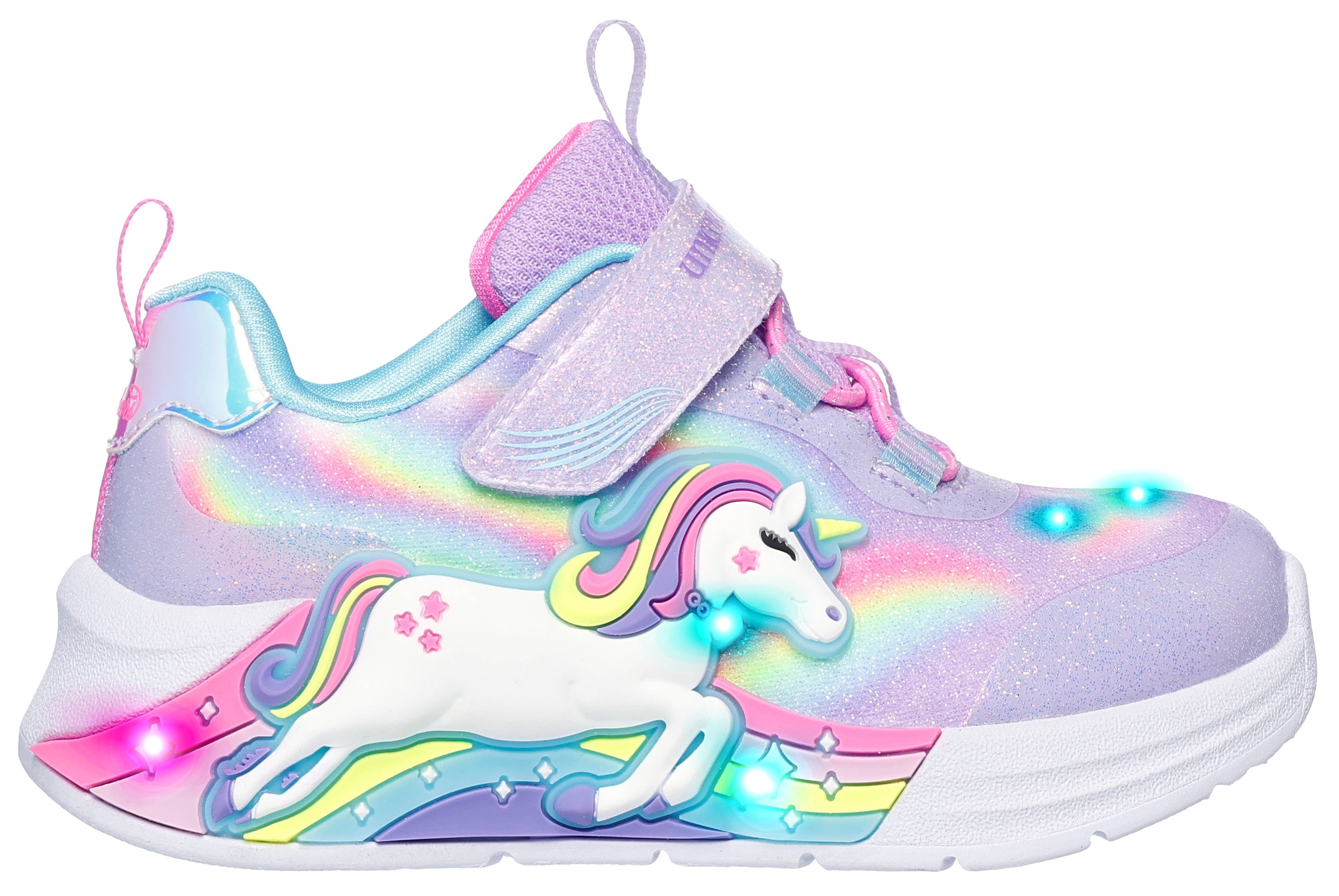 Skechers Sneaker »UNICORN CHASER«, Klettschuh mit blinkendem Einhorn, Größenschablone zum Download