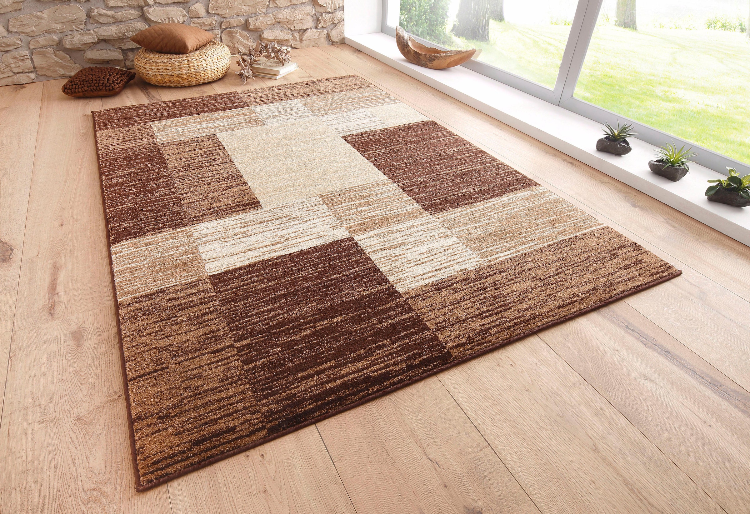 2. Bild von my home Teppich »Melvin«, rechteckig, schön weich, flacher Teppich Karo-Muster