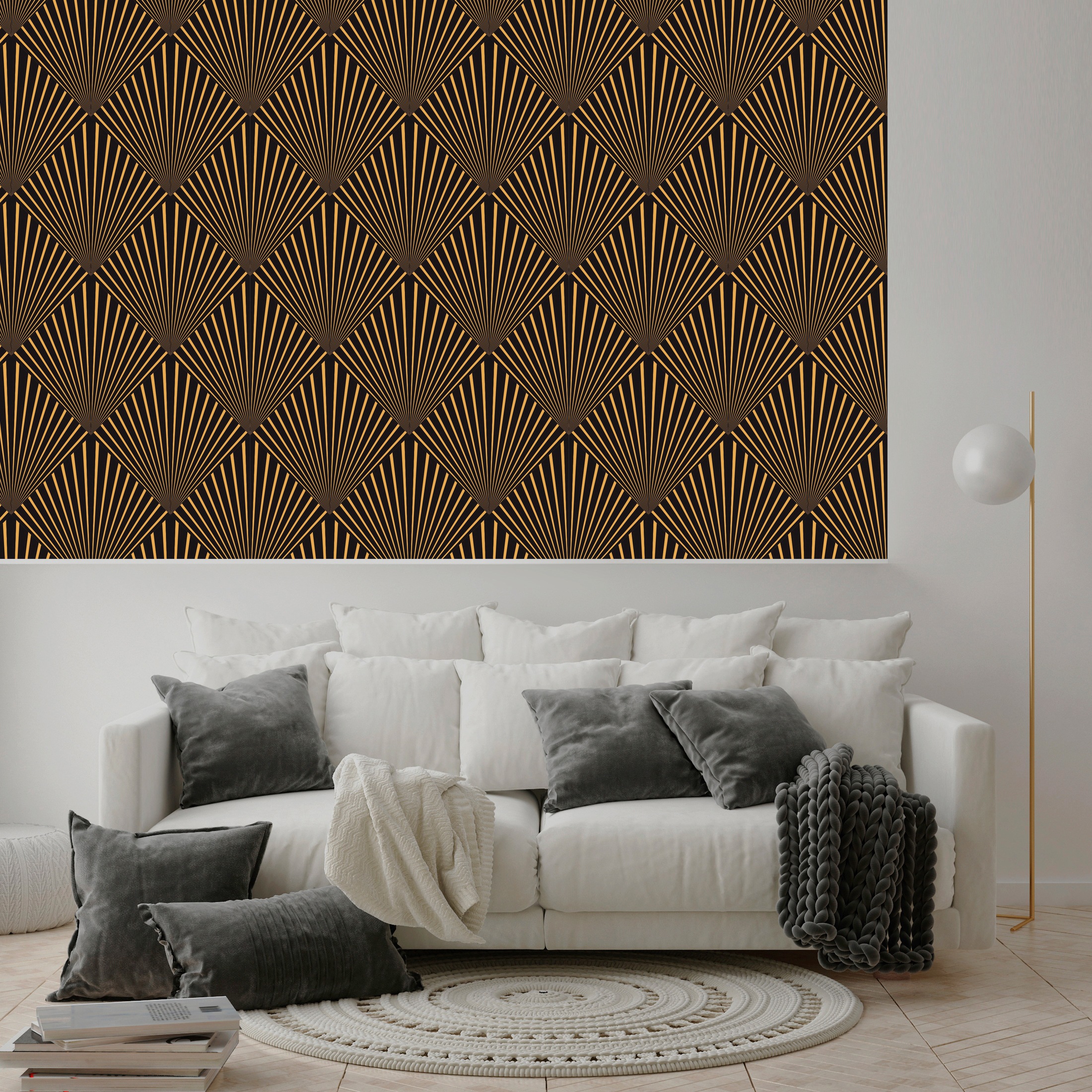 queence Vinyltapete »Maribel«, gemustert-Farbverlauf-bedruckt-abstrakt, 90x250cm, selbstklebend, kinderleichte Anbringung, Sticker