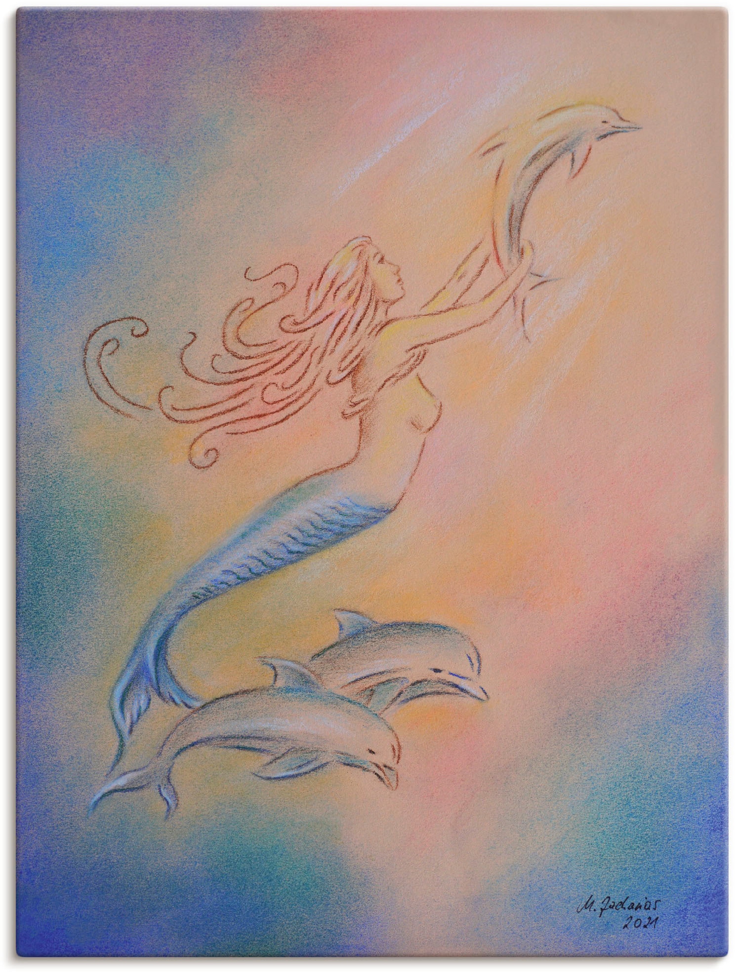 online klassische St.), Engel«, (1 »Delphine Leinwandbild, Alubild, versch. als kaufen oder Poster Artland Größen Wandbild in Wandaufkleber Fantasie,