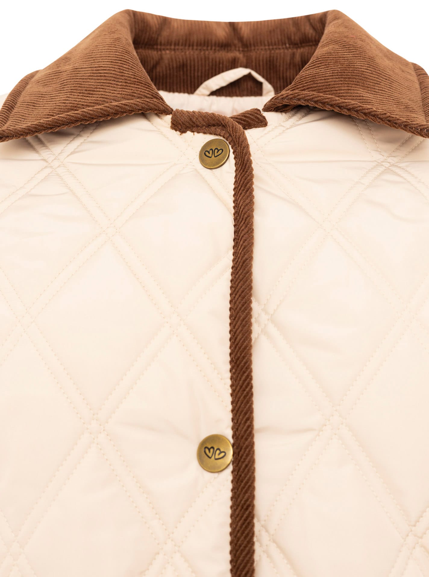 Zwillingsherz Steppjacke »"Classic"« ohne Kapuze Kordkragen, Knopfleiste und Taschen