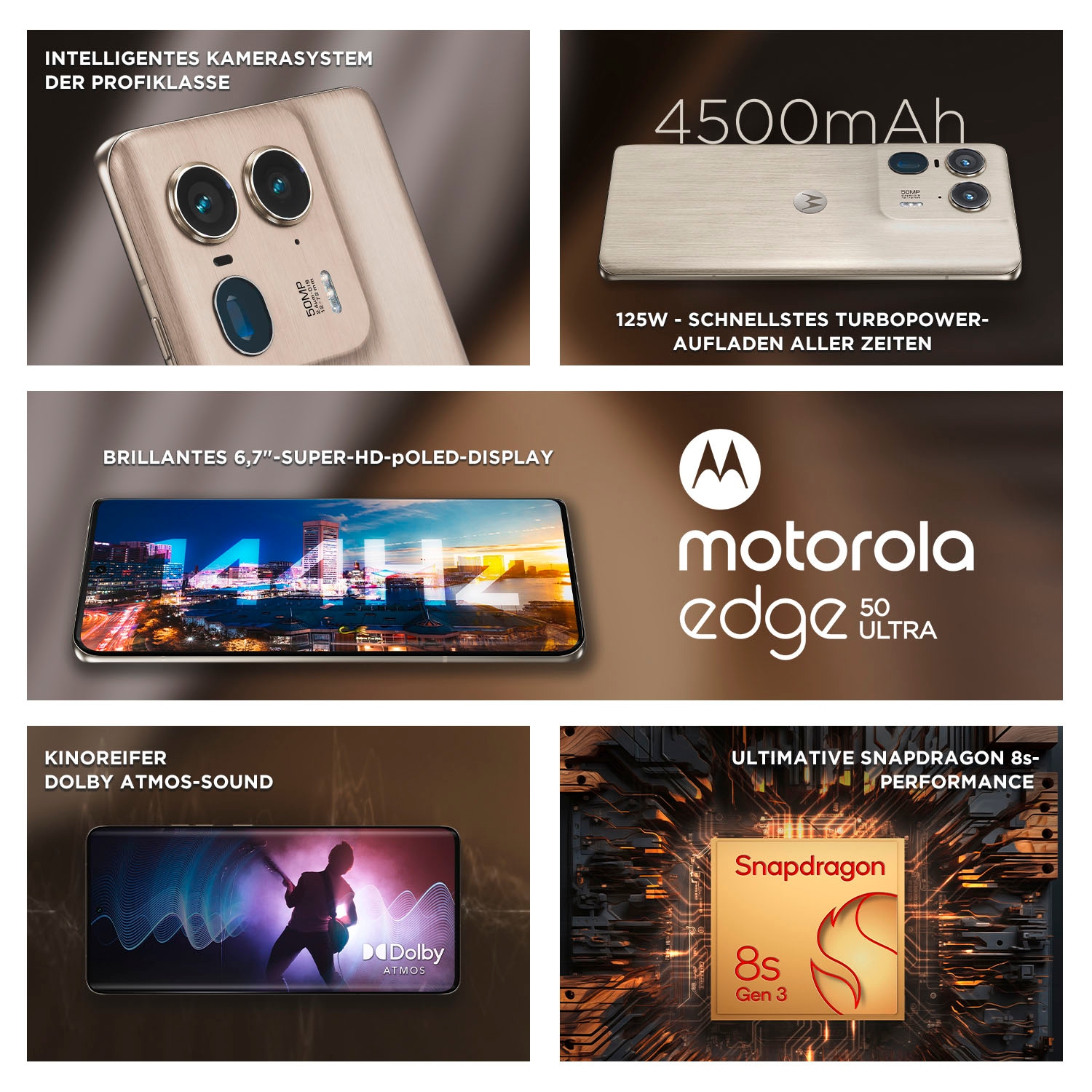 Motorola Smartphone »edge50 ultra«, nordic wood