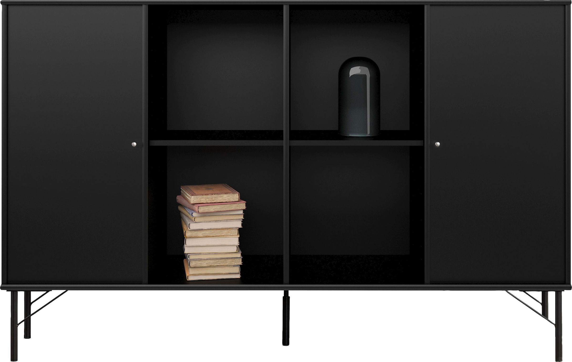 Hammel Furniture Sideboard »Mistral Kubus«, mit zwei Türen und Metall Füße, Breite: 136 cm