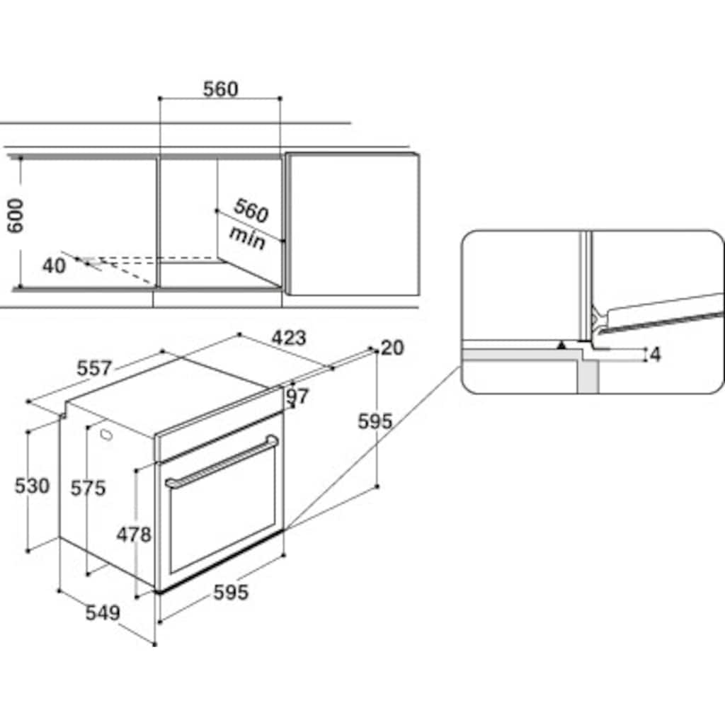 Privileg Einbaubackofen »PBWK3 JH8S BLG«, PBWK3 JH8S BLG, mit Backauszug, Hydrolyse