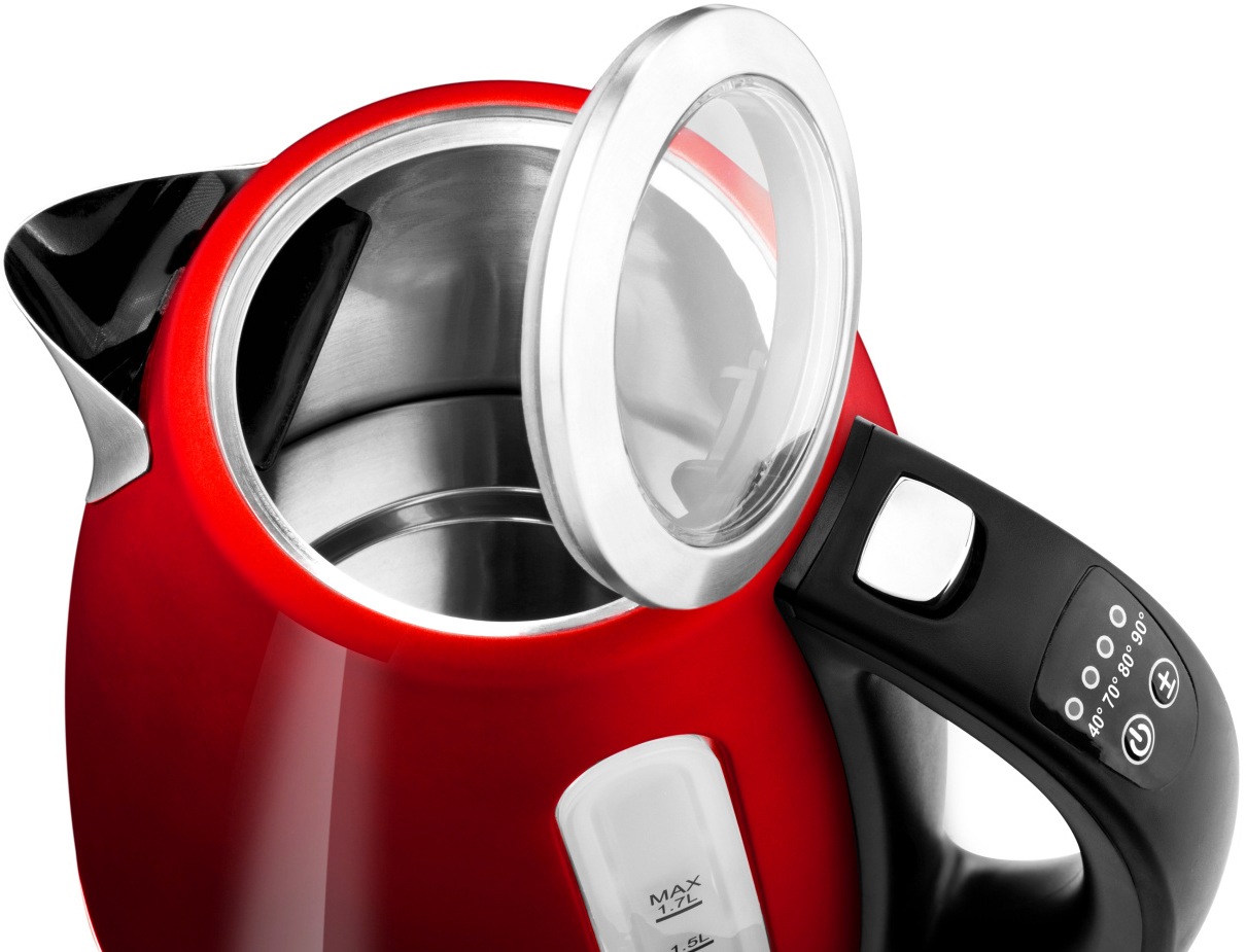 eta Wasserkocher »ELA digi ETA959890010«, 1,7 l, 2100 W, rot, Transparenter günstig online kaufen