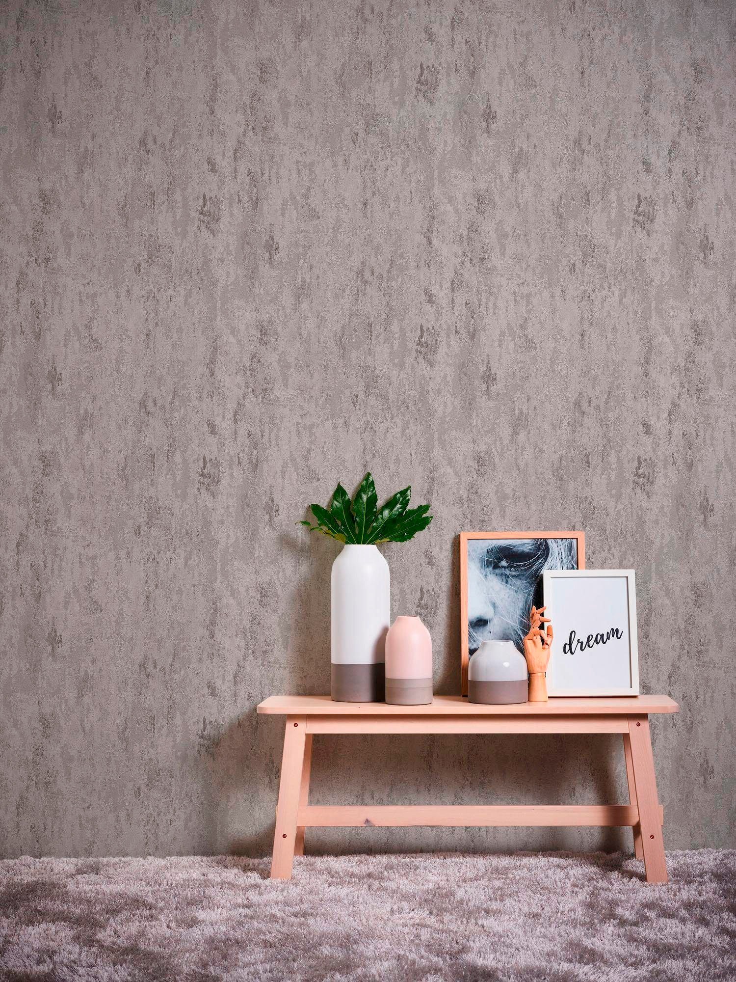 living walls Vliestapete »Il Decoro«, uni-einfarbig-unifarben, Uni Tapete einfarbig Metallic Tapeten Wohnzimmer Schlafzimmer Küche