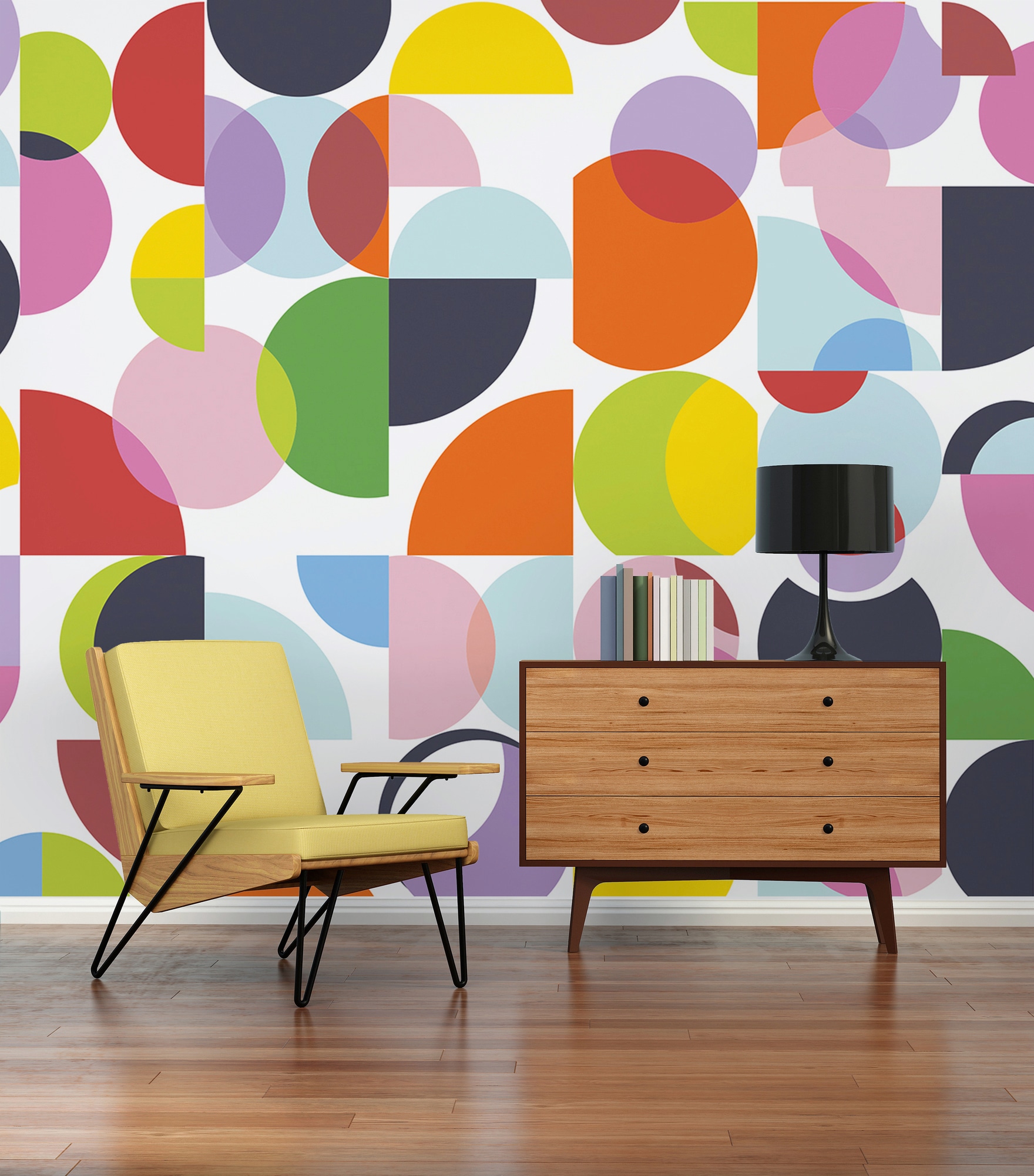 Architects Paper Fototapete »Atelier 47 Coloured Circles 1« geometrisch glatt Vlies, Wand, Schräge, Decke