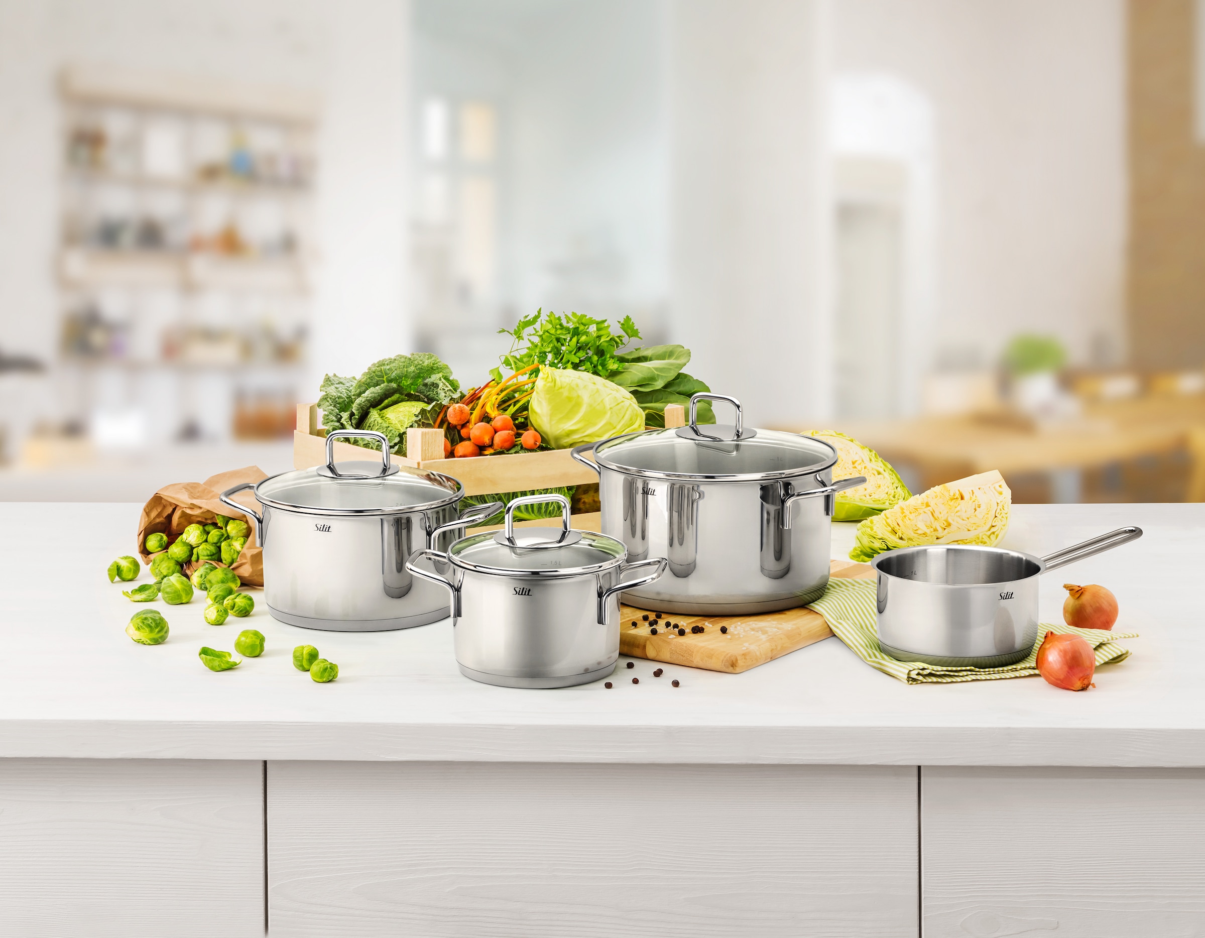 Silit Kasserolle »Extra Cook«, Edelstahl 18/10, (1 tlg.), SiliTherm Universalboden, induktionsgeeignet, spülmaschinengeeignet