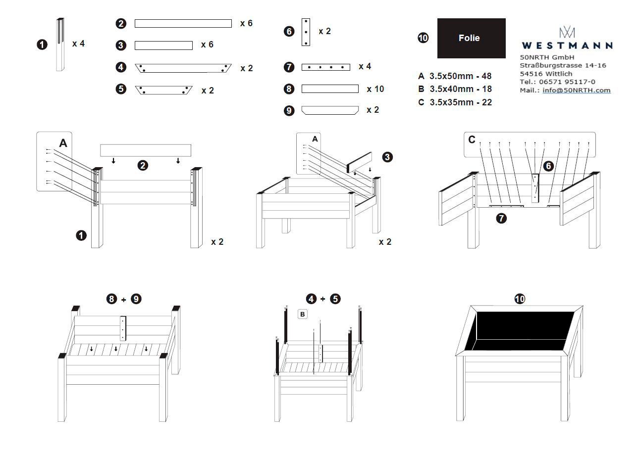 WESTMANN Hochbeet »Emily« 100 % FSC®-zertifiziertes Lärchenholz