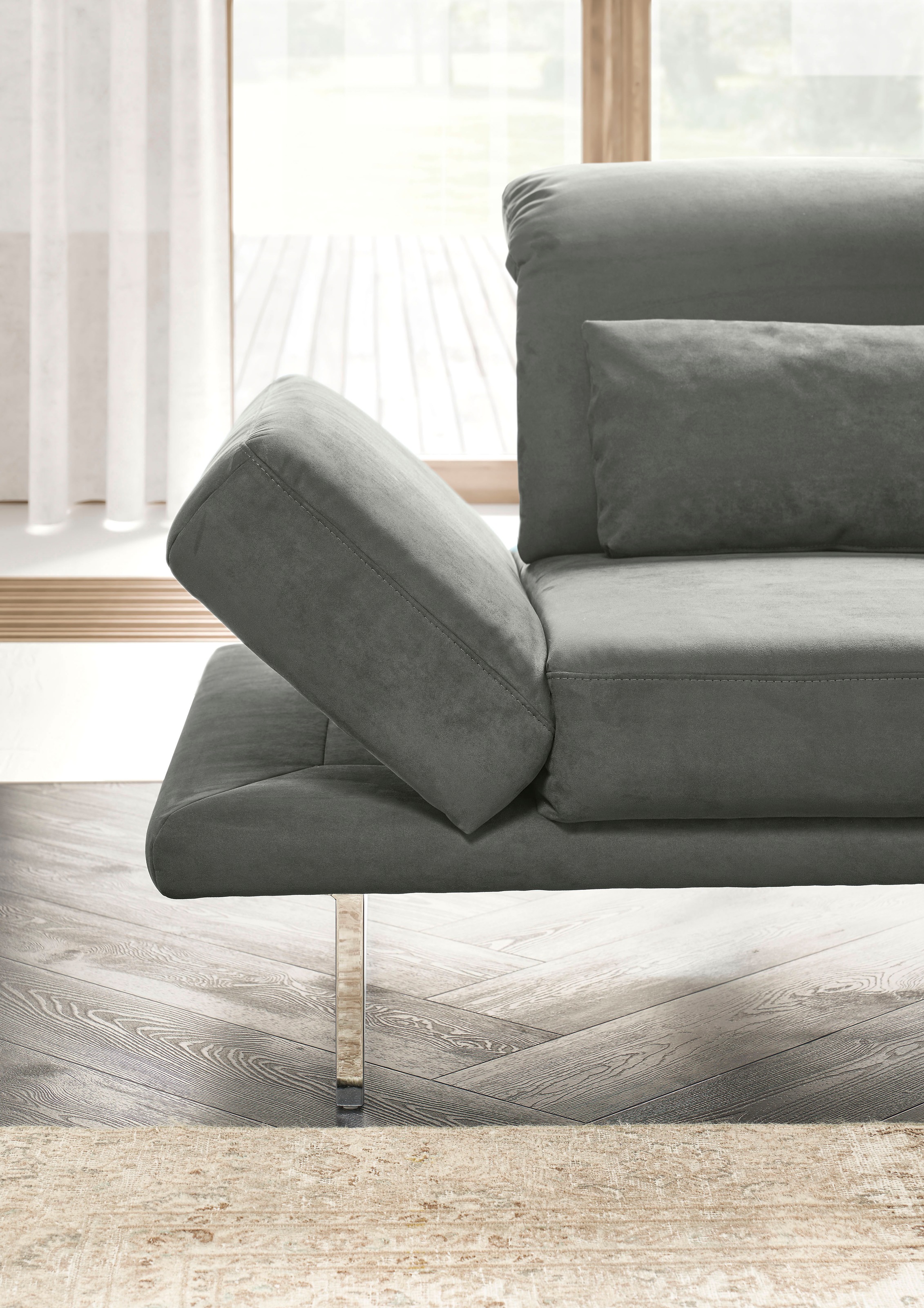 3C Candy 2-Sitzer »Mallow Designsofa mit Komfortfunktionen, modern und bequem,«, Verstellbare Armlehne und Kopfteil, manuelle Sitztiefenverstellung