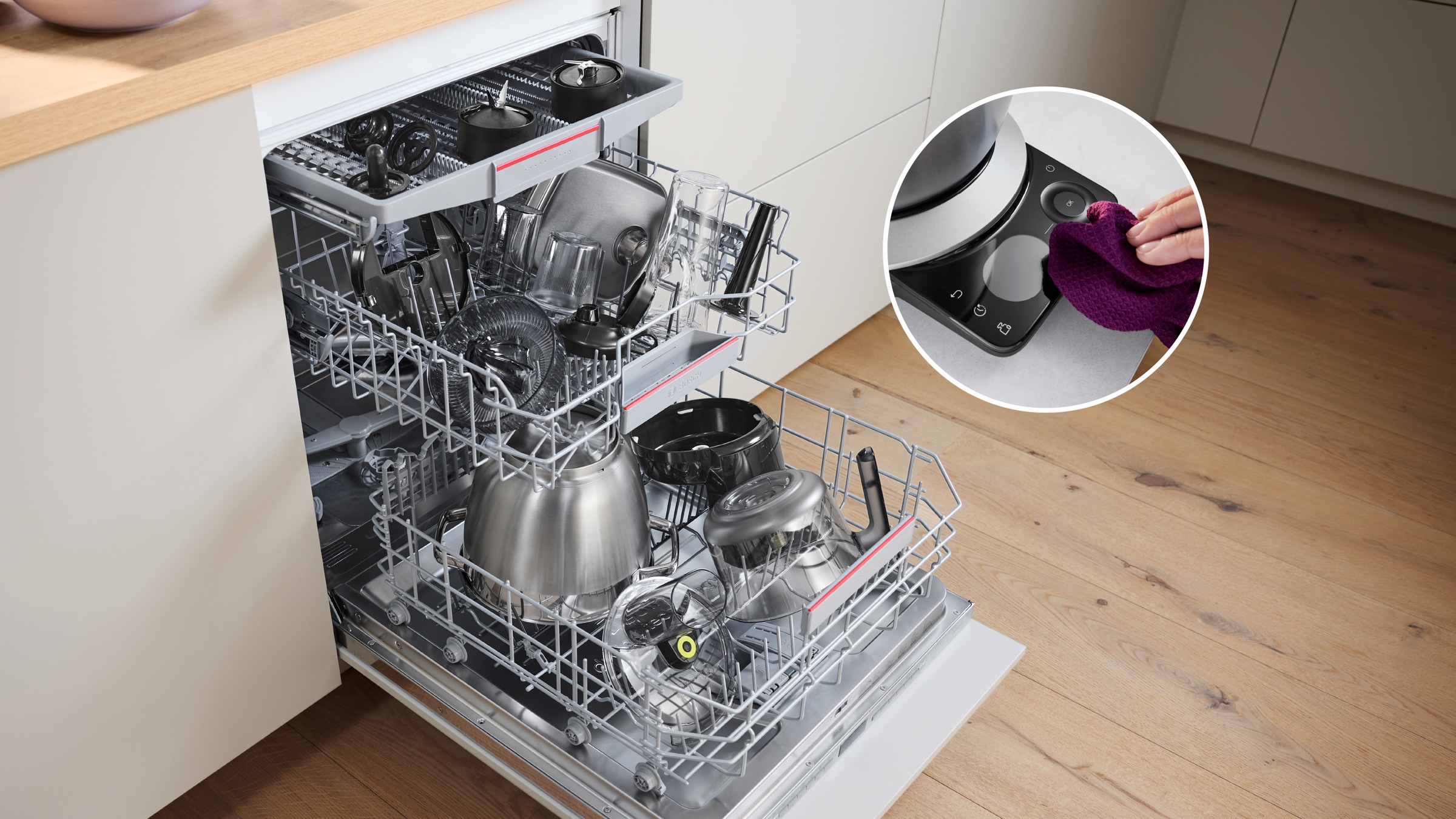 BOSCH Küchenmaschine »Serie 8, 9 Automatikprogramme, integrierte Waage, Timer, 6l Schüssel« Edelstahlschüssel, 3 Rührwerkzeuge spülmaschinenfest, 7 Stufen, 1800 W