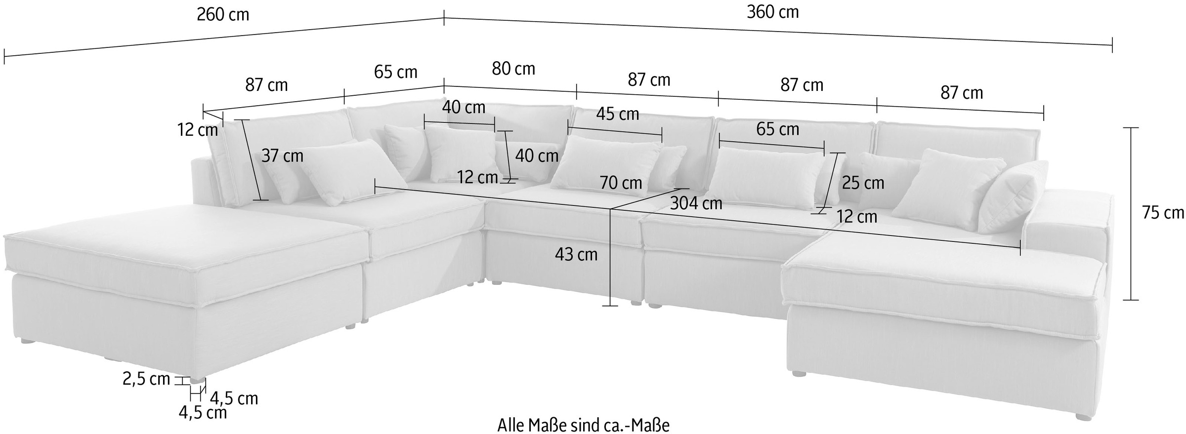 RAUM.ID Wohnlandschaft Florid, in verschiedenen Stoffqualitäten und Farben