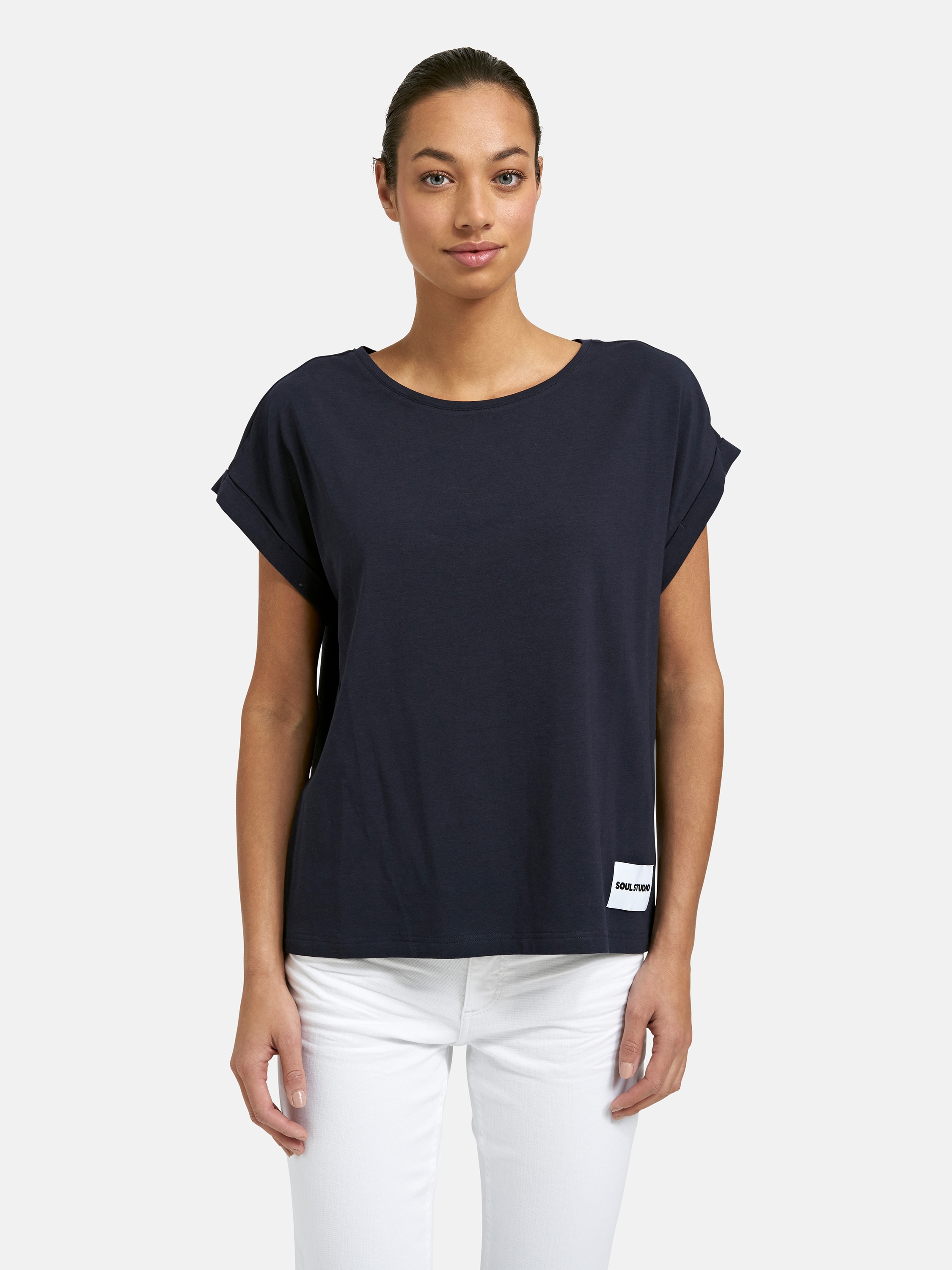Smith & Soul T-Shirt mit Umschlagsaum, Rundhalsform