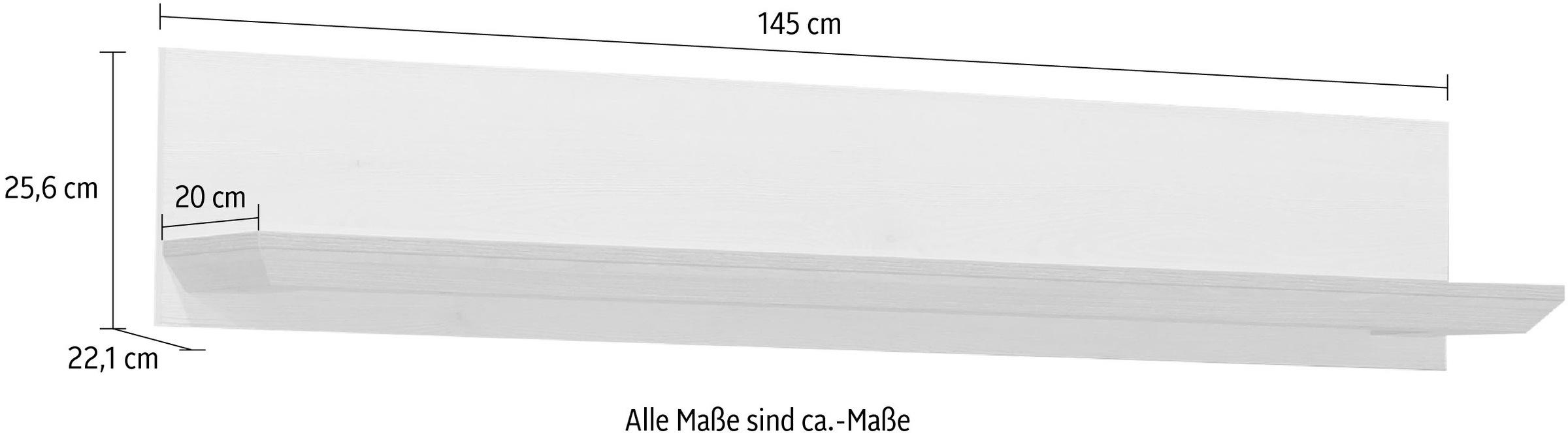FORTE Wandregal »Iloppa«, Breite 145 und 205 cm
