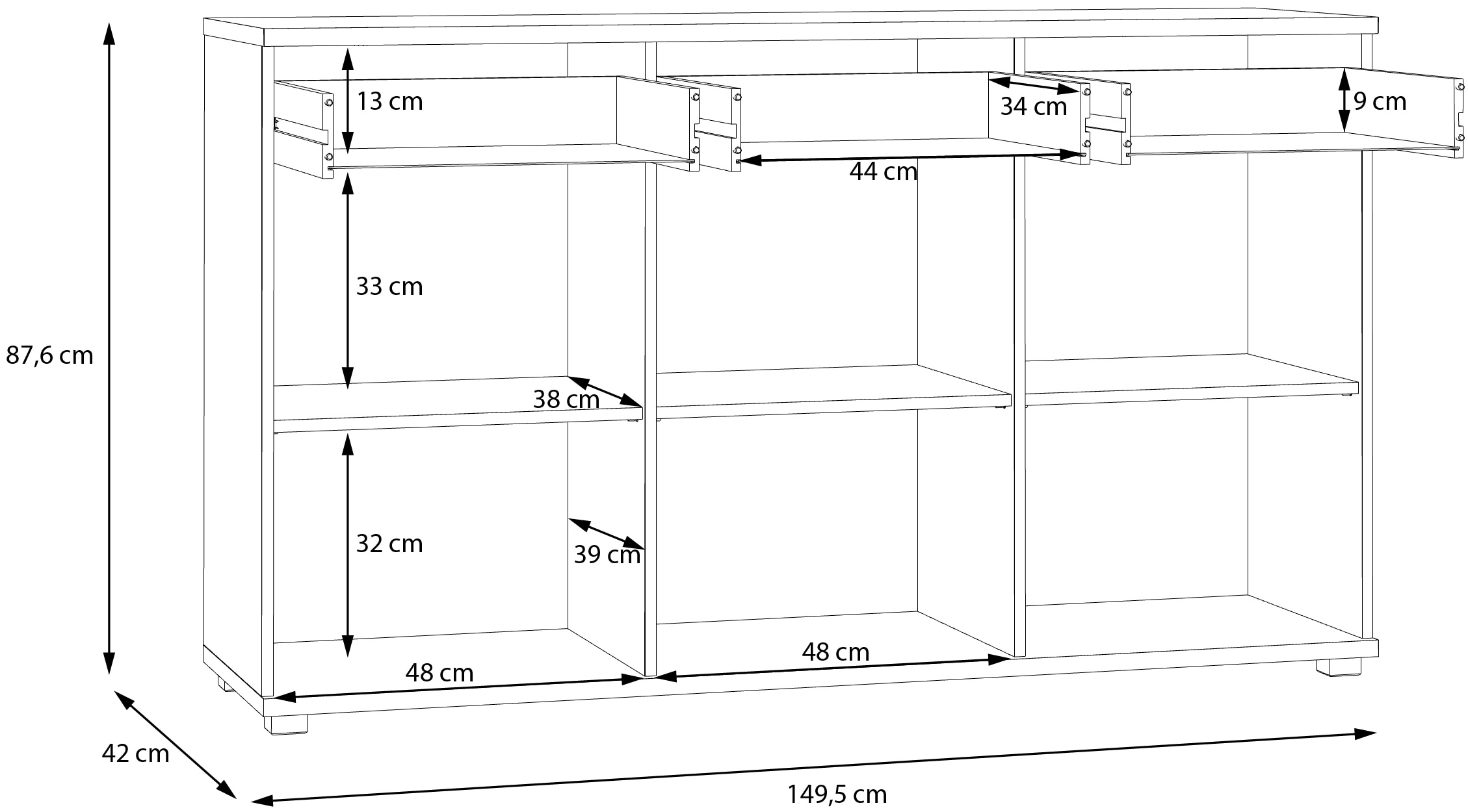 FORTE Sideboard »Allister«, viel Stauraum, trendiges Dekor