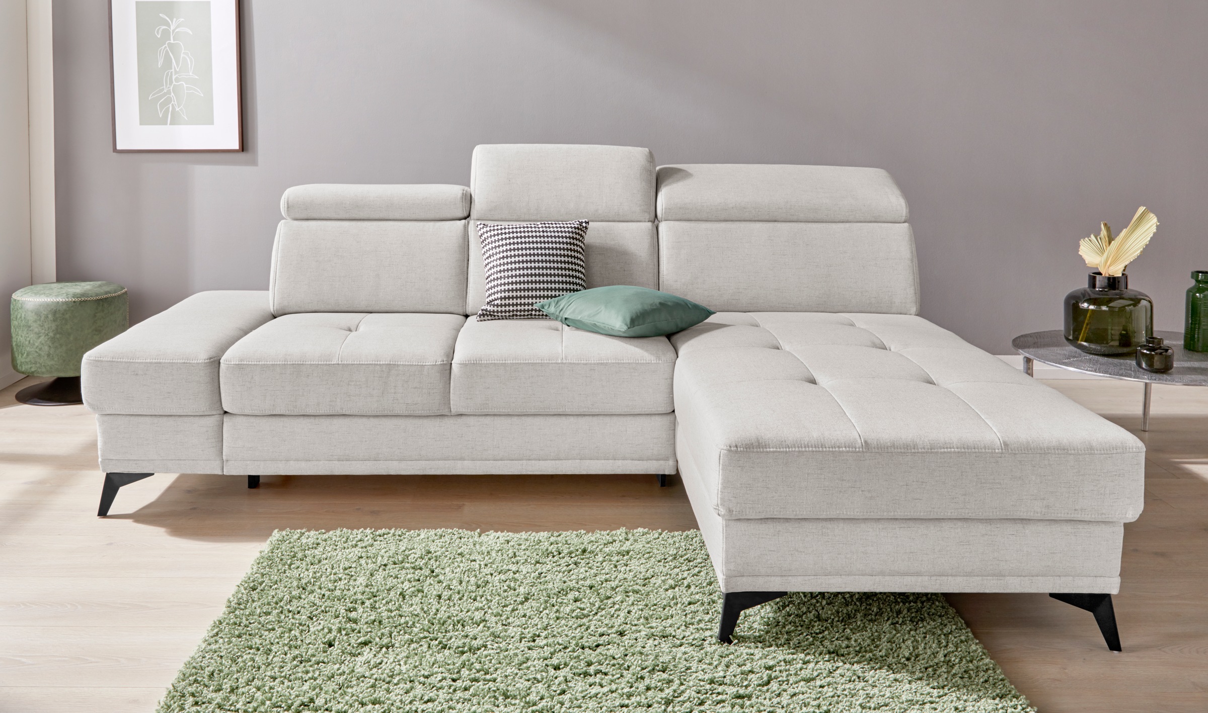 Home affaire Ecksofa »Cardiz L-Form« inkl.Kopfteilverstellung und Federkern günstig online kaufen