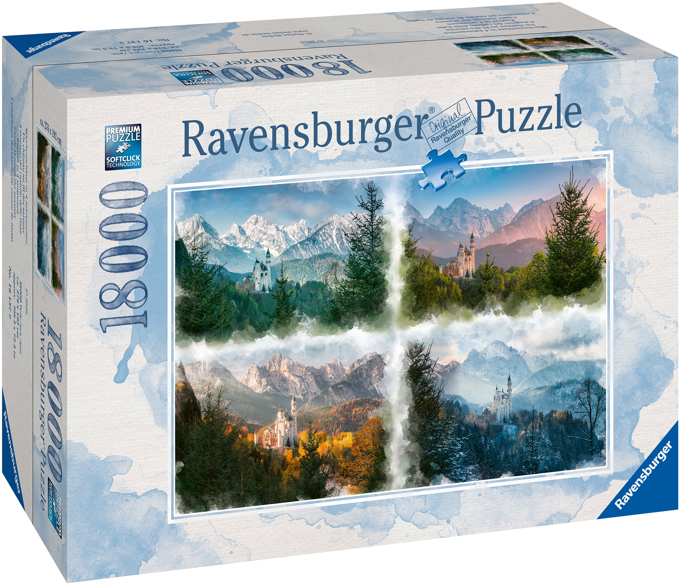 Puzzle »Märchenschloss in 4 Jahreszeiten«, Made in Germany, FSC® - schützt Wald -...