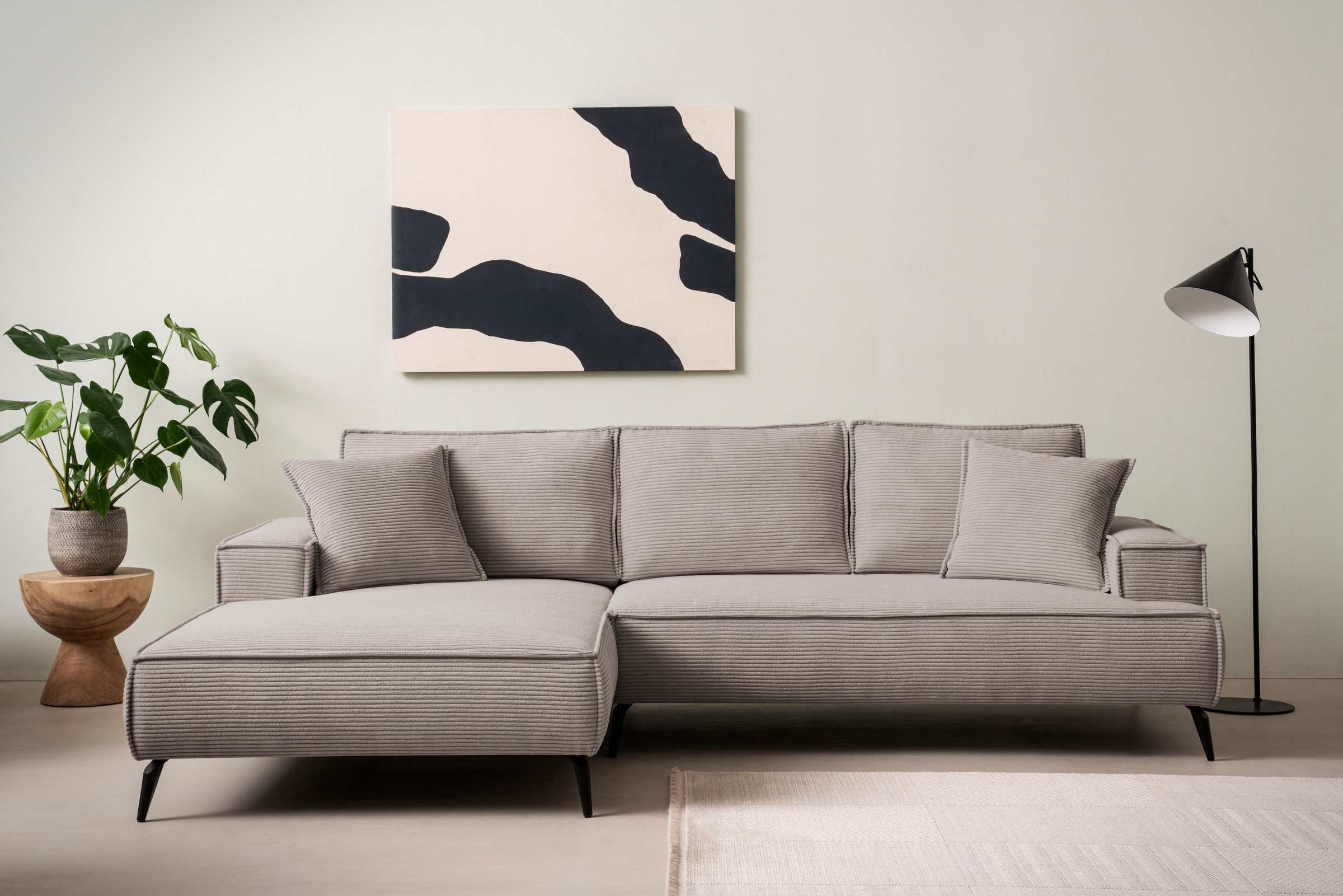 Home affaire Ecksofa »TVINNU, L-Form, 275cm, in Cord und Leinenoptik« wahlw günstig online kaufen