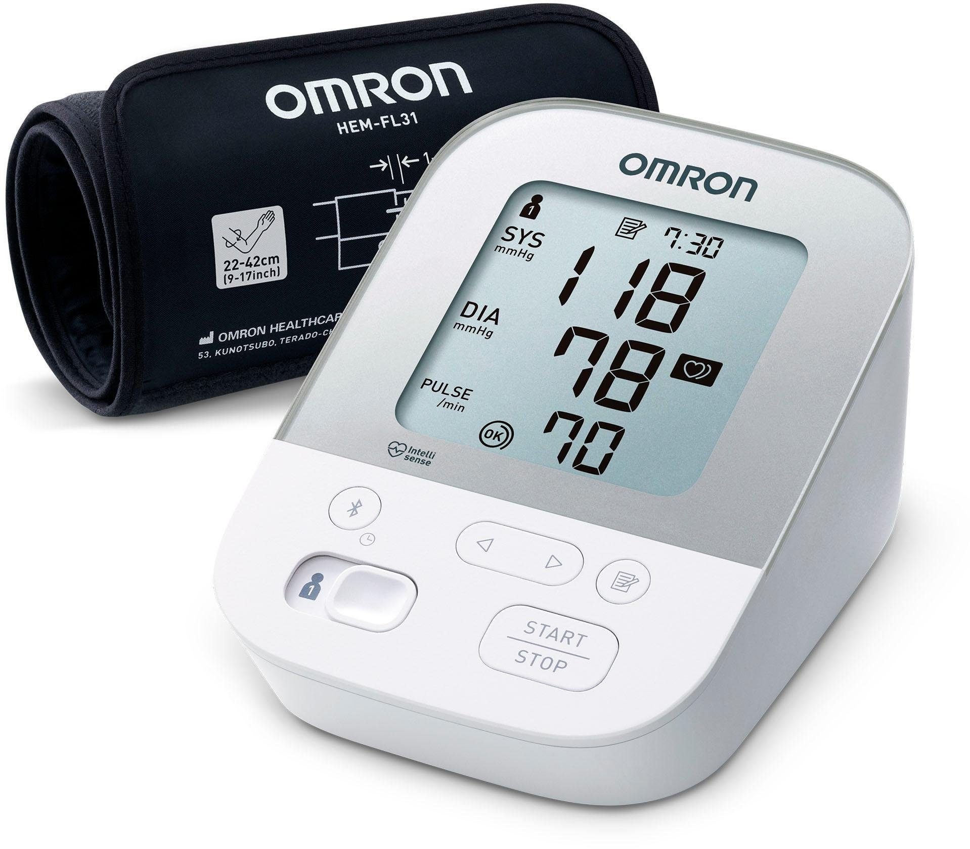 Omron Oberarm-Blutdruckmessgerät »X4 Smart«, mit Bluetooth und Intelli Wrap Manschette, mit kostenloser App