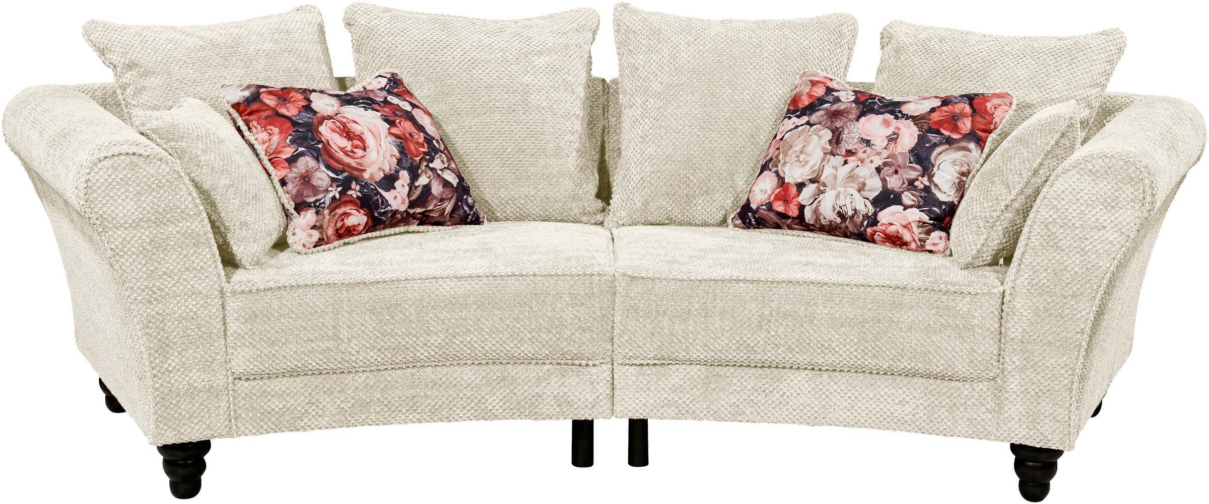 ED EXCITING DESIGN 3-Sitzer »Corinna«, Sofa mit 8 Kissen, gebogener Rücken günstig online kaufen