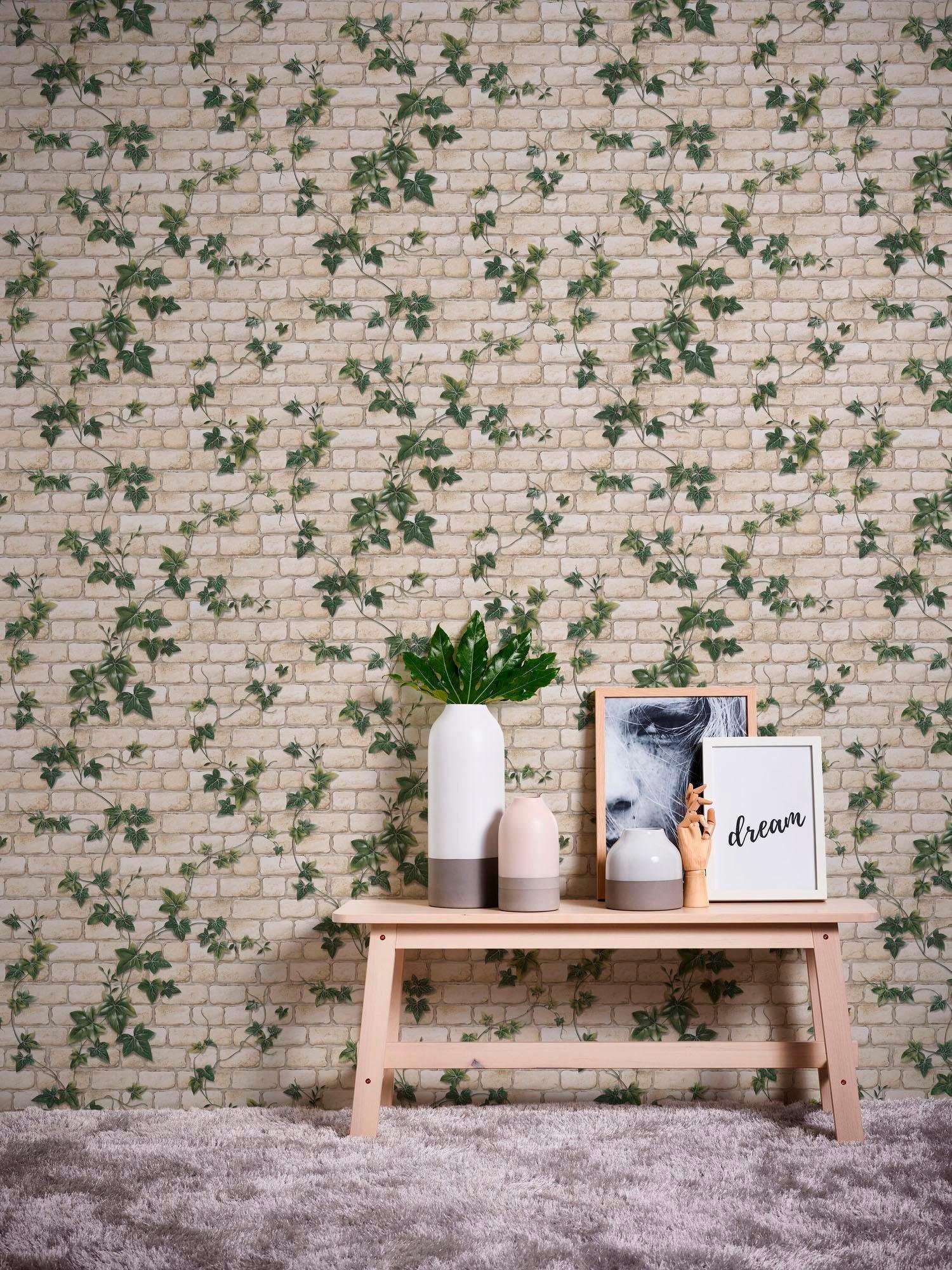 living walls Papiertapete »Il Decoro«, Steinoptik-gemustert-Motiv, Steintapete Naturstein Wand Vlies glatt Tapeten Wohnzimmer Design Büro