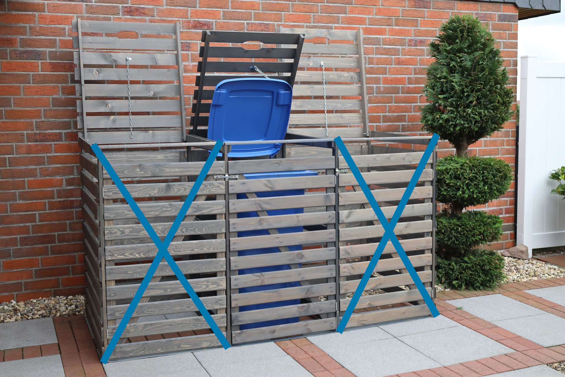 promadino Mülltonnenbox »Vario III« besonders robust aus zertifiziertem Kiefernholz gefertigt