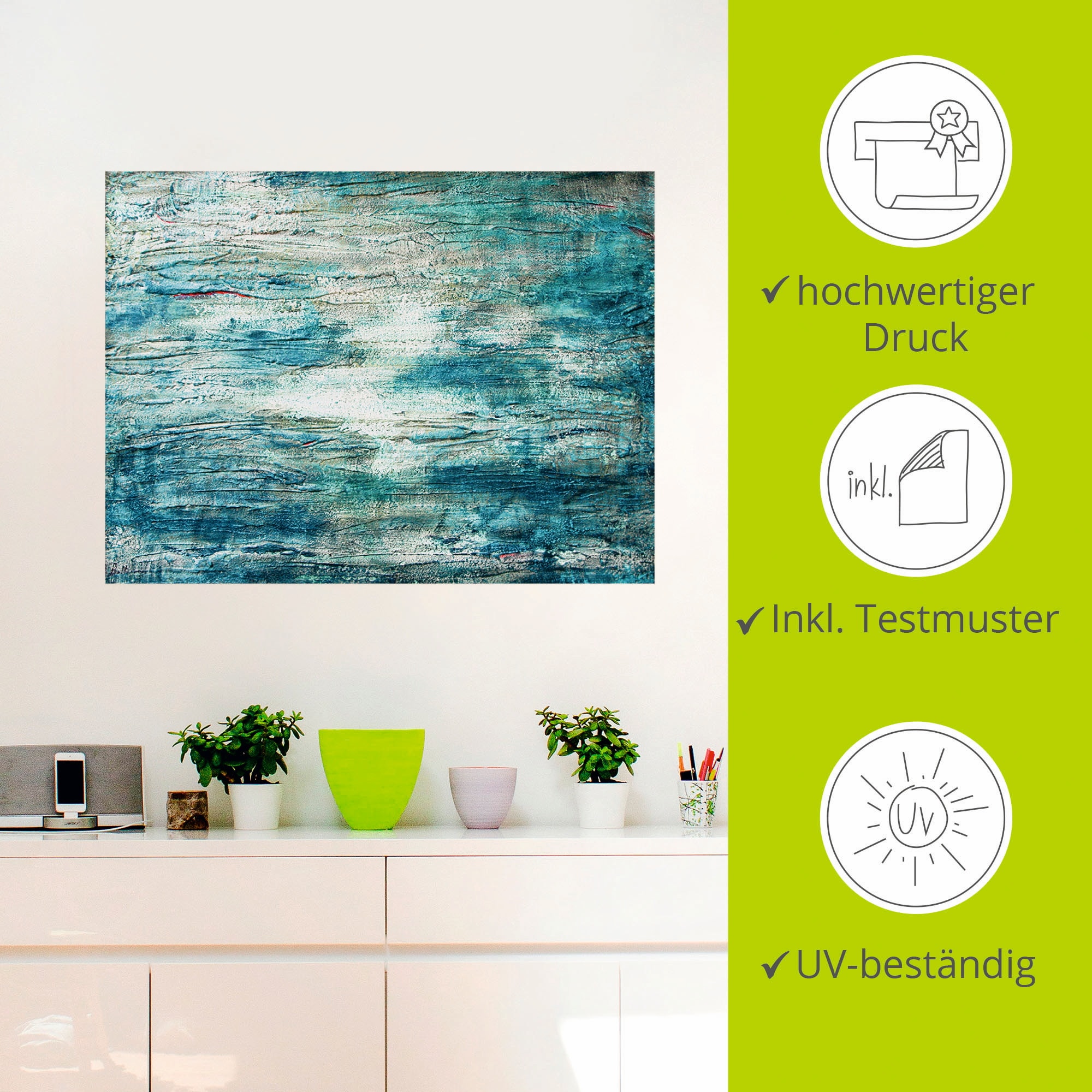 Artland Wandbild »abstrakte Malerei Aquarell«, Gegenstandslos, (1 St.), als Leinwandbild, Poster, Wandaufkleber in verschied. Größen