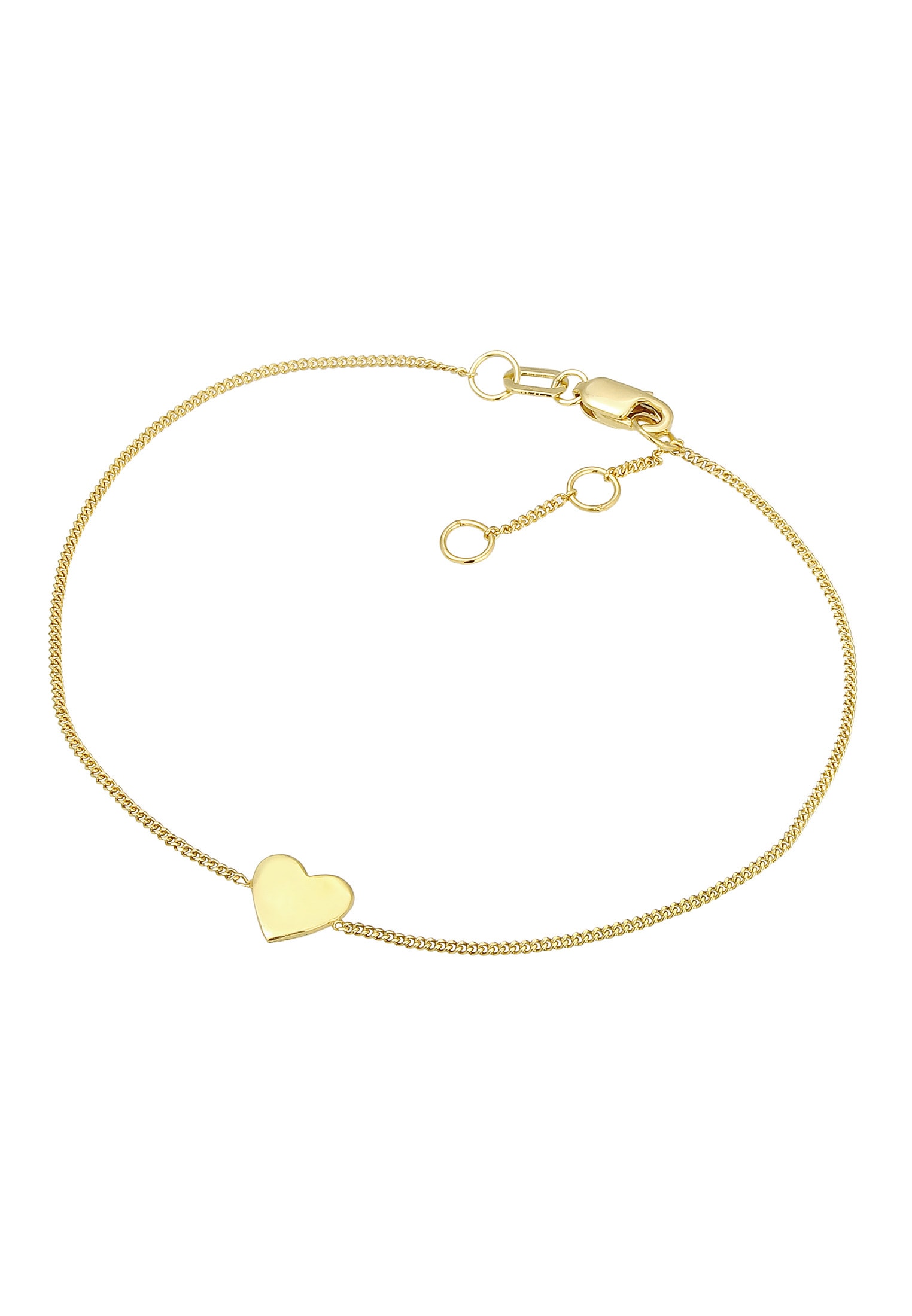 Elli Premium Armband »Valentinstag Herz Anhänger Liebe 375er Gelbgold«