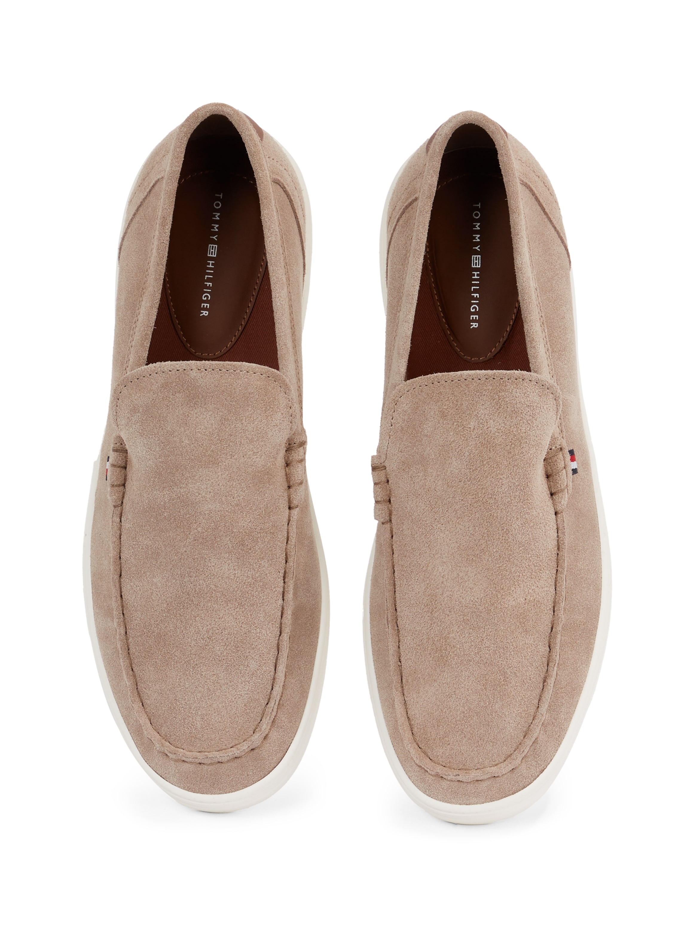 Tommy Hilfiger Slipper »MODERN LIGHT HYBRID SUEDE LOAFER«, Plateau, Schlupfschuh, Freizeitschuh, Halbschuh mit Label