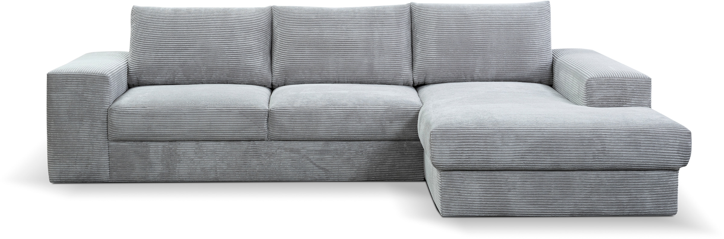 WERK2 Ecksofa »Rozzana Design Ecksofa mit hohem Komfort, zeitlos & elegant,  L-Form,« in kuschelweichen Trendstoffen Cord, Breitcord und Plüsch