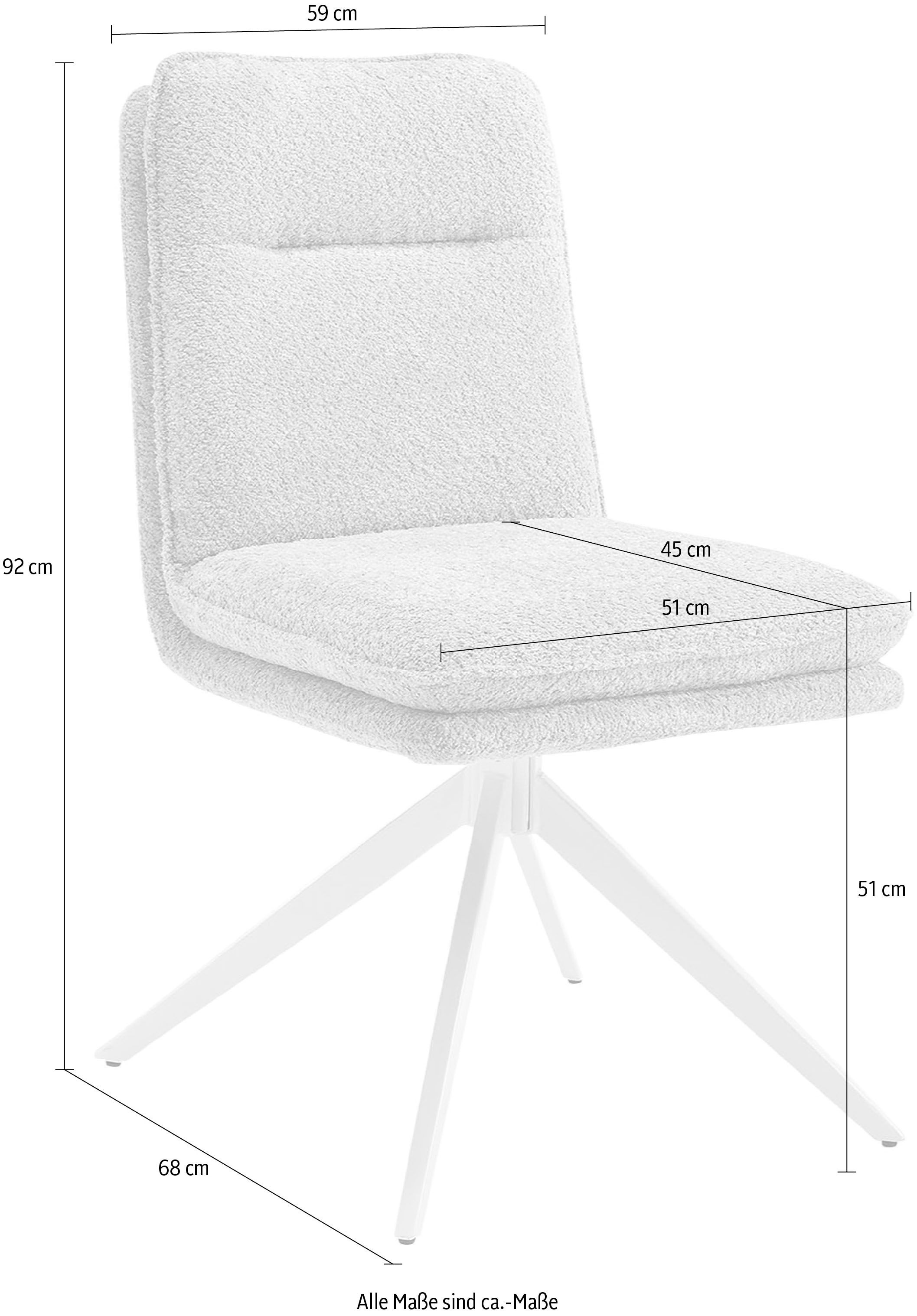 Home affaire Esszimmerstuhl »Valencia«, (Set), 2 St., Boucle, verschiedene Gestelle in Holz oder Metall