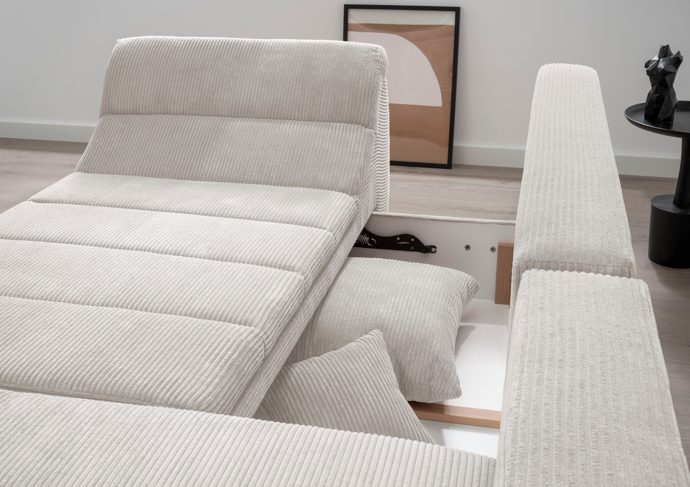 INOSIGN Ecksofa »Imola elegant und bequem, aktuelle Steppung im Sitz, L-Form«, wahlweise mit Bettfunktion