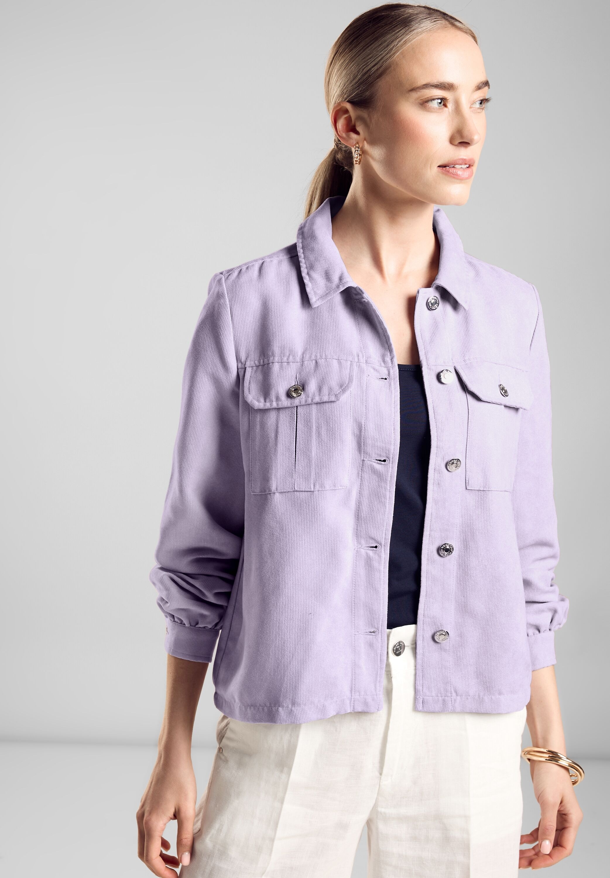 Blouson, ohne Kapuze, aus Cord im Overshirt-Stil