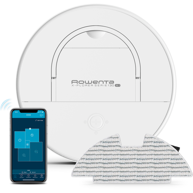 ROWENTA Saugroboter »mit Wischfunktion X-Plorer Serie 130 AI, 4-in-1 Wisch- & Saugroboter« 120 Min. Laufzeit, 4 Reinigungsmodi, Lasernavigation,...