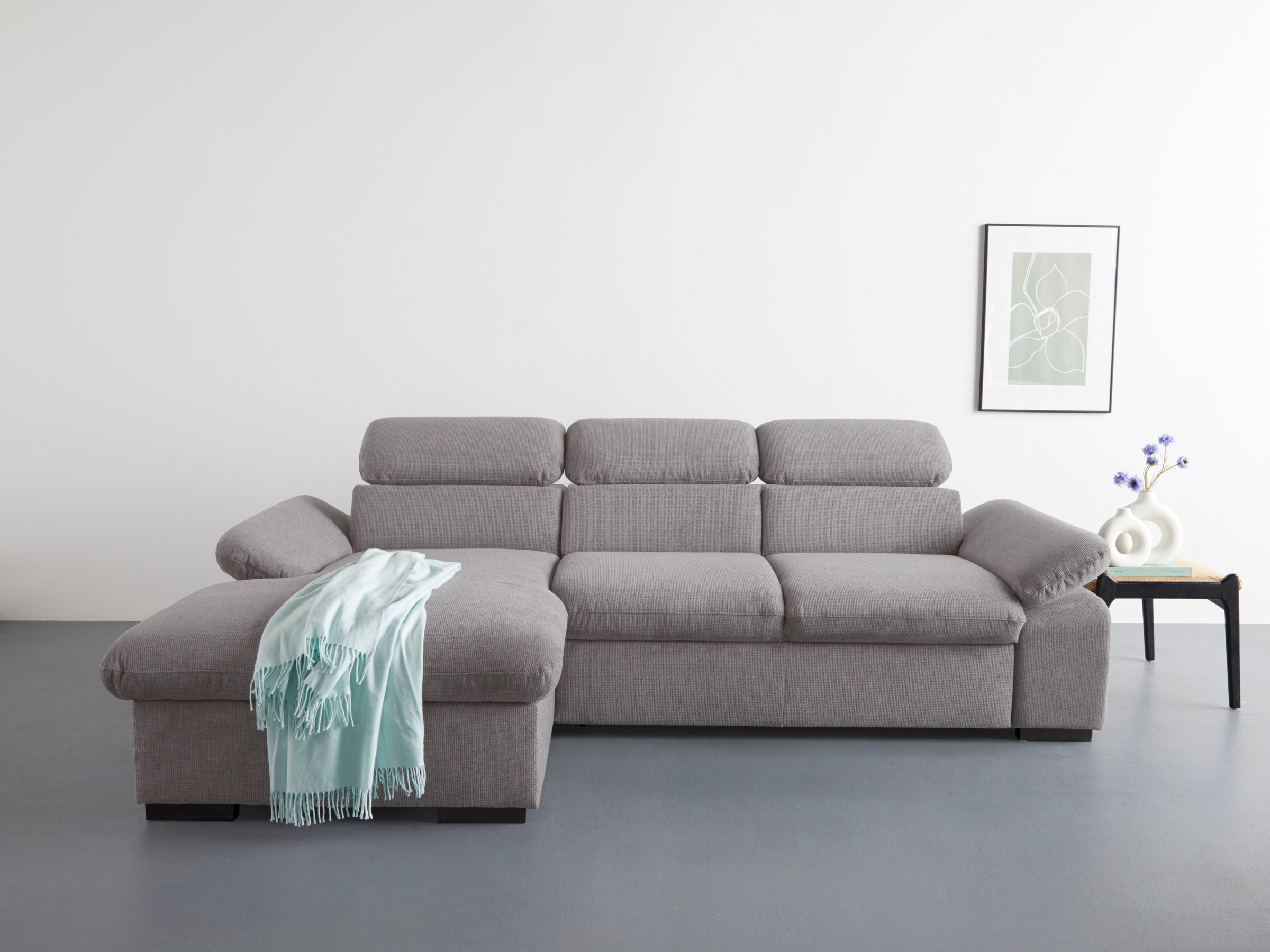 COTTA Ecksofa »Lola L-Form mit Kopfteilfunktion & Hocker«, (Set, mit Hocker günstig online kaufen
