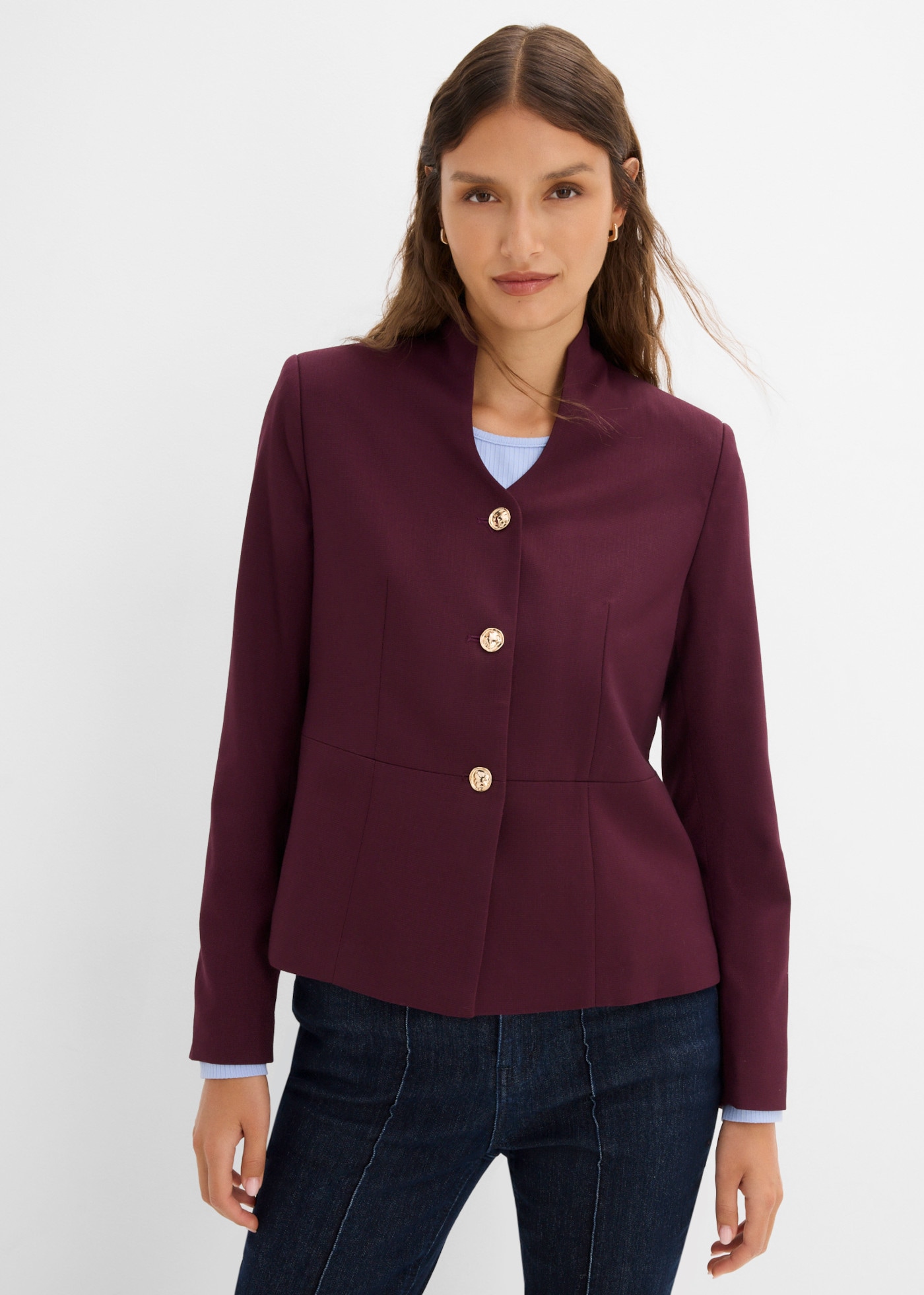 bonprix Jackenblazer mit Kelchkragen, bequeme Passform