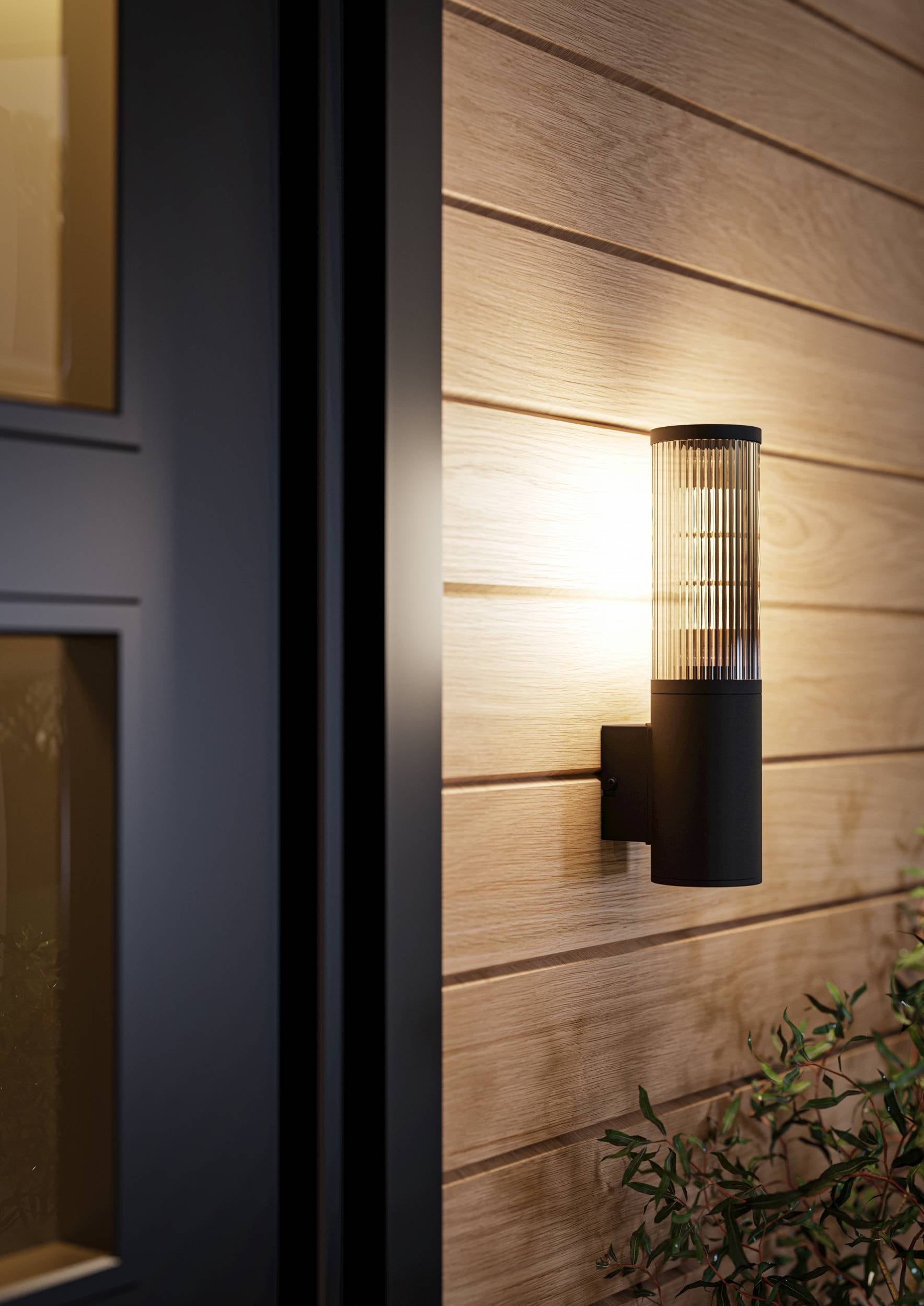 EGLO Wandleuchte »Salle Wandlampe, Außenleuchte aus Aluminium und Kunststof, IP54, E27« E27 1 Stk. Wand-/Deckenleuchte - H31 x Ø7,5 x AL10,5 cm - schwarz - 1X15W exkl.