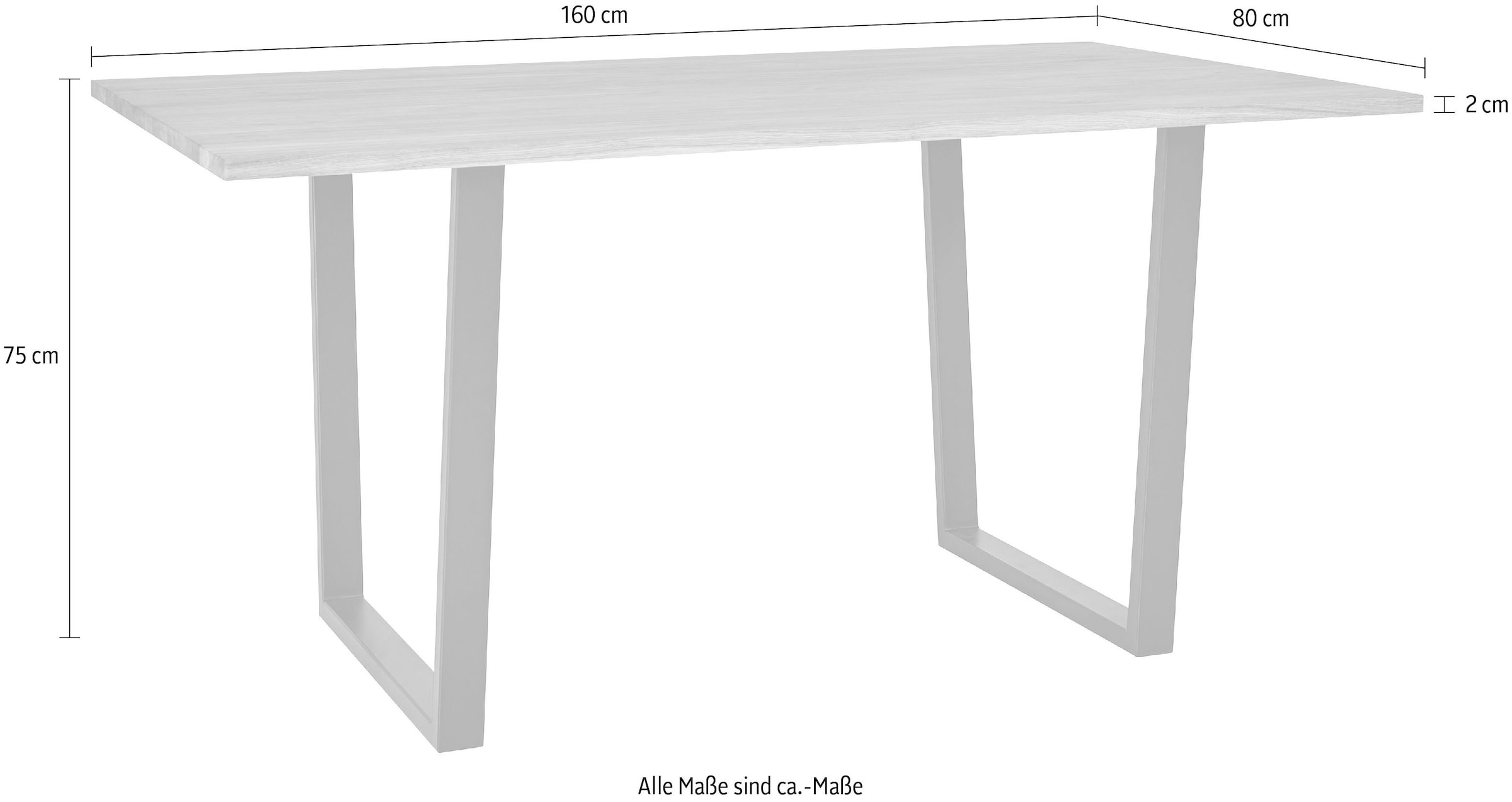 andas Esstisch, Tischplatte aus massiver Eiche, FSC®- Massivholz, Gestell aus Metall