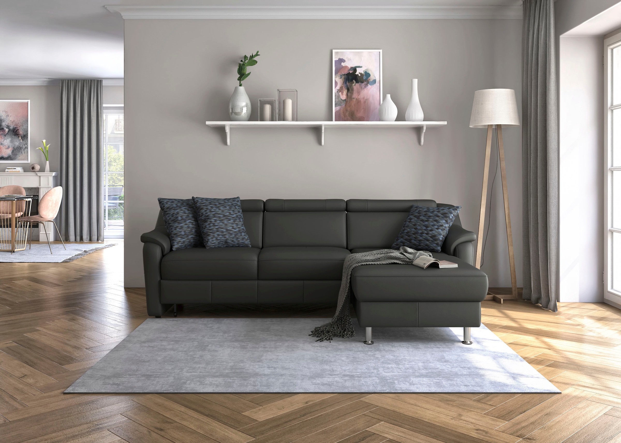 sit&more Ecksofa »Freetown L-Form«, inklusive Kopfteilverstellung und komfortablem Federkern
