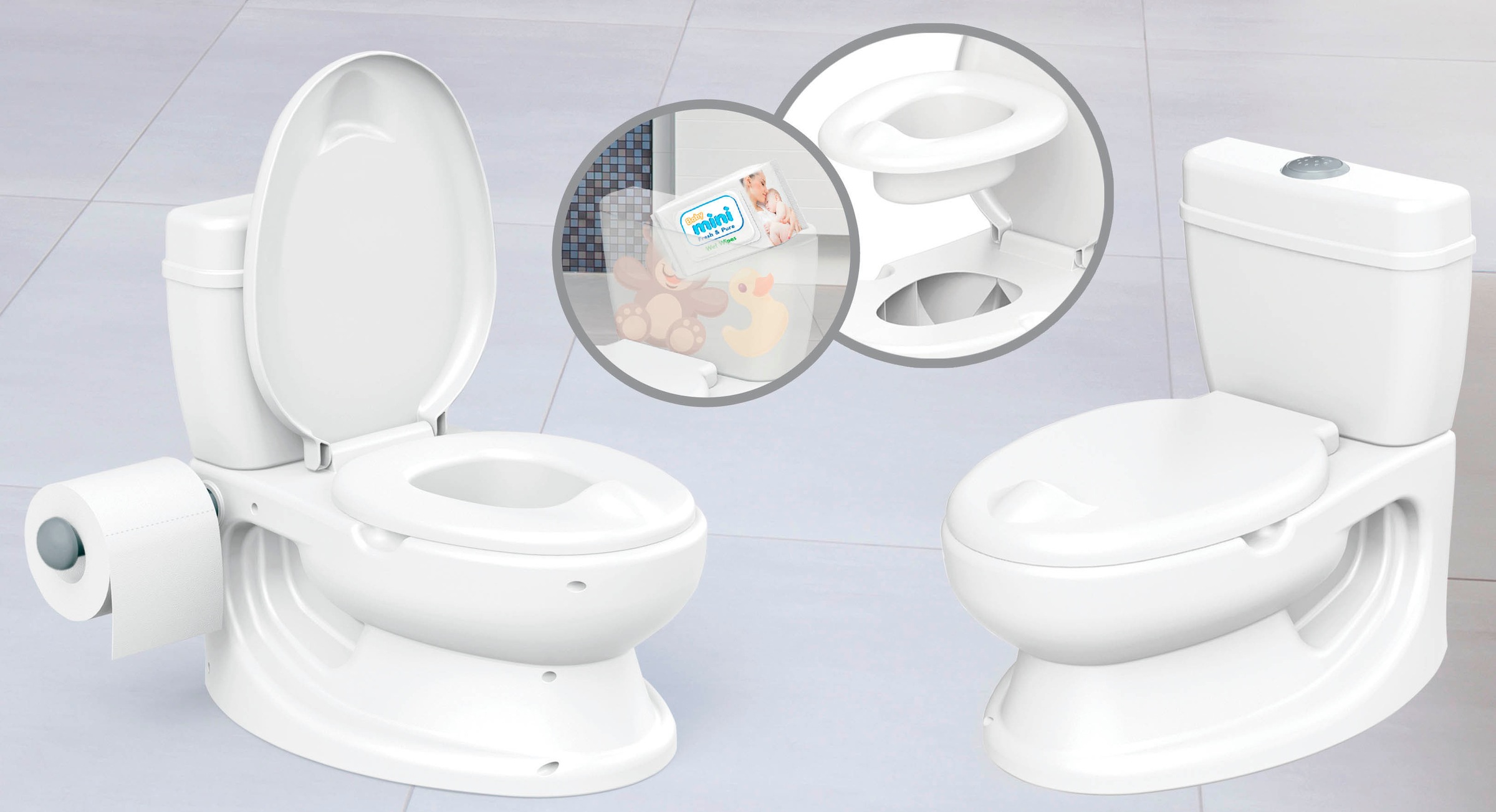 BabyGo Toilettentrainer »Baby Potty, weiß«, pädagogoisches Töpfchen
