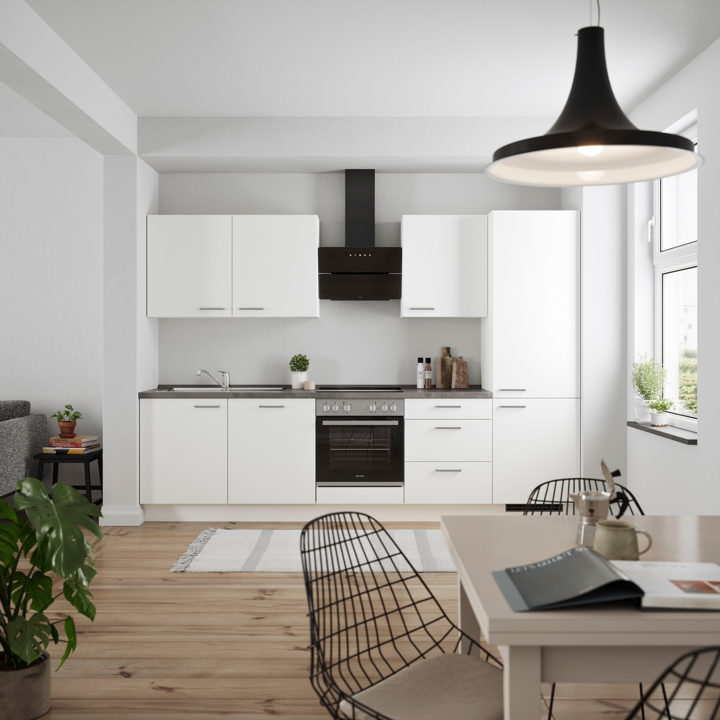 nobilia® Küchenzeile »"Touch II"«, vormontiert, Ausrichtung wählbar, Breite 300 cm, wahlw. mit E-Geräten