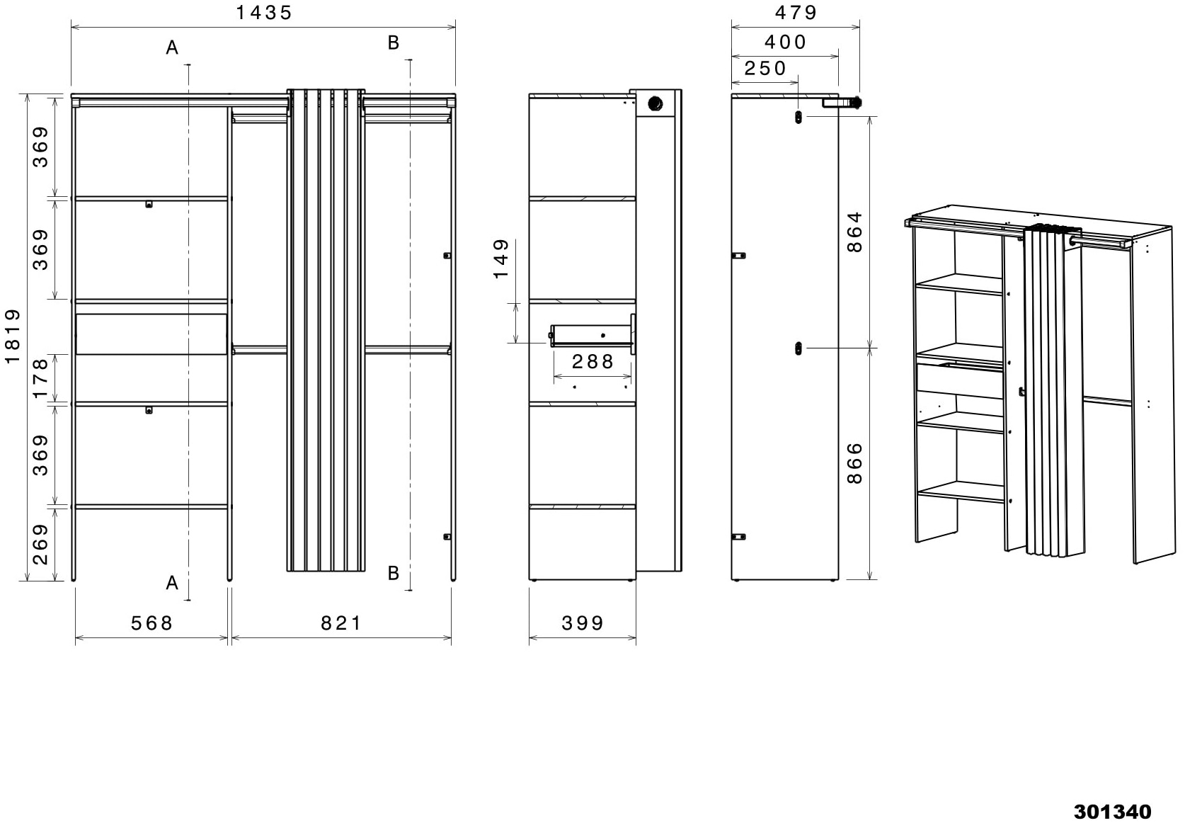 Parisot Jugendzimmer-Set »Parisot Charly 22« Set, 2 tlg. ausziehbarer Schreibtisch auf Rollen