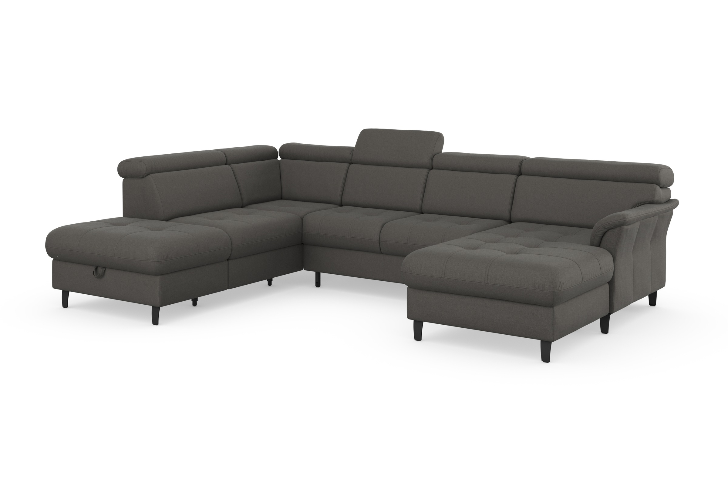 sit&more Wohnlandschaft »Marano U-Form«, inklusive Kopfteilverstellung, wahlweise mit Bettfunktion, Bettkasten