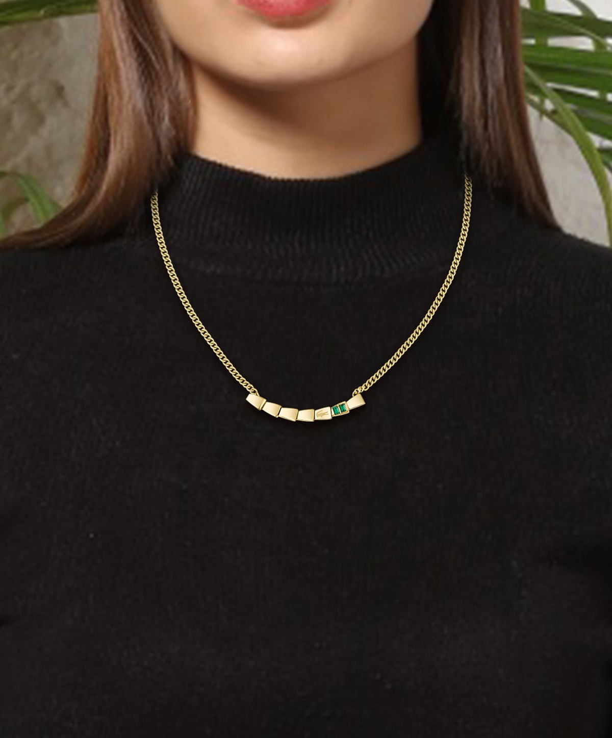 Lacoste Kette mit Einhänger »CROCODELLE« mit Glasstein