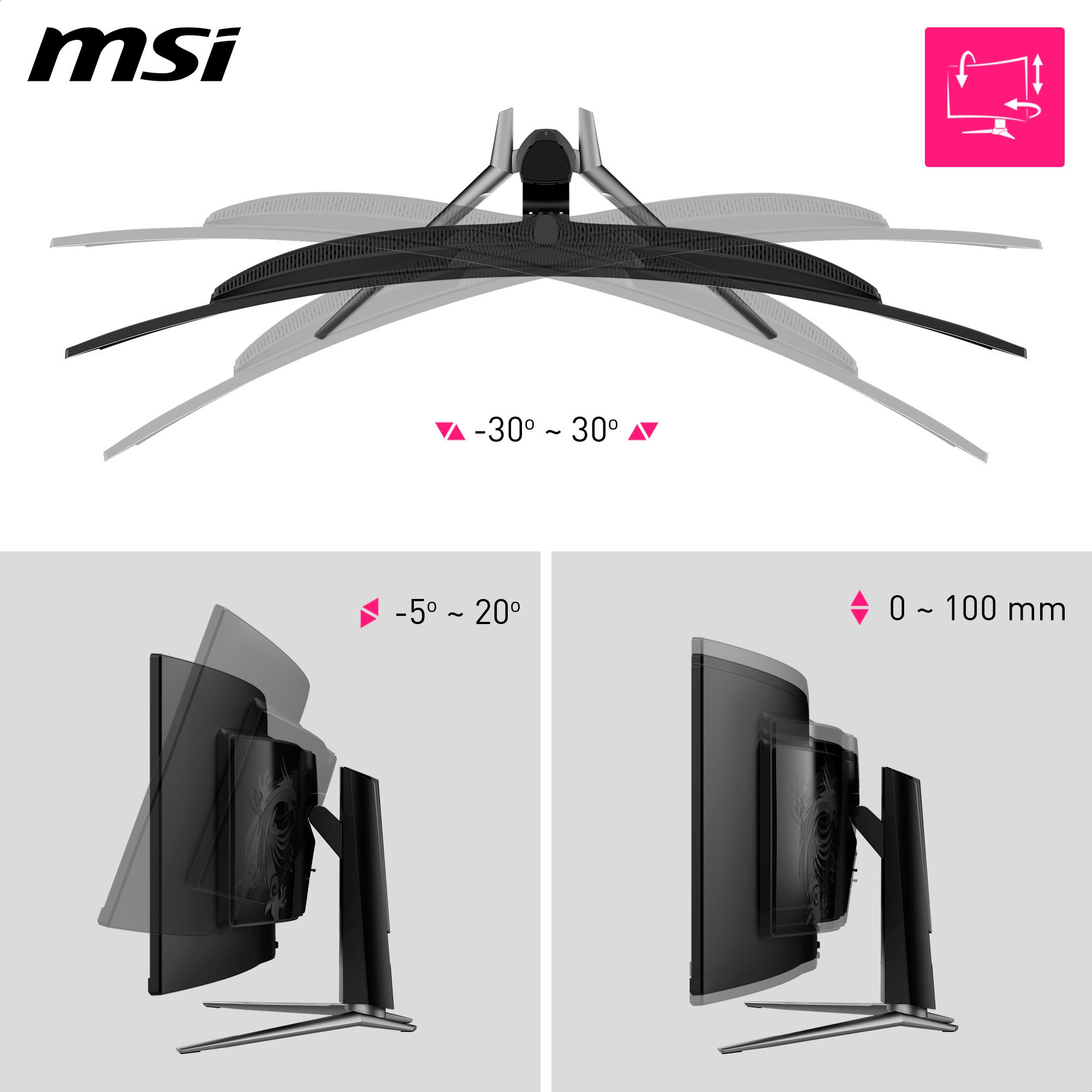 MSI Curved-Gaming-Monitor »MPG 491CQPX QD-OLED«, 125 cm/49 Zoll, 5120 x 1440 px, DQHD, 0,03 ms Reaktionszeit, 240 Hz